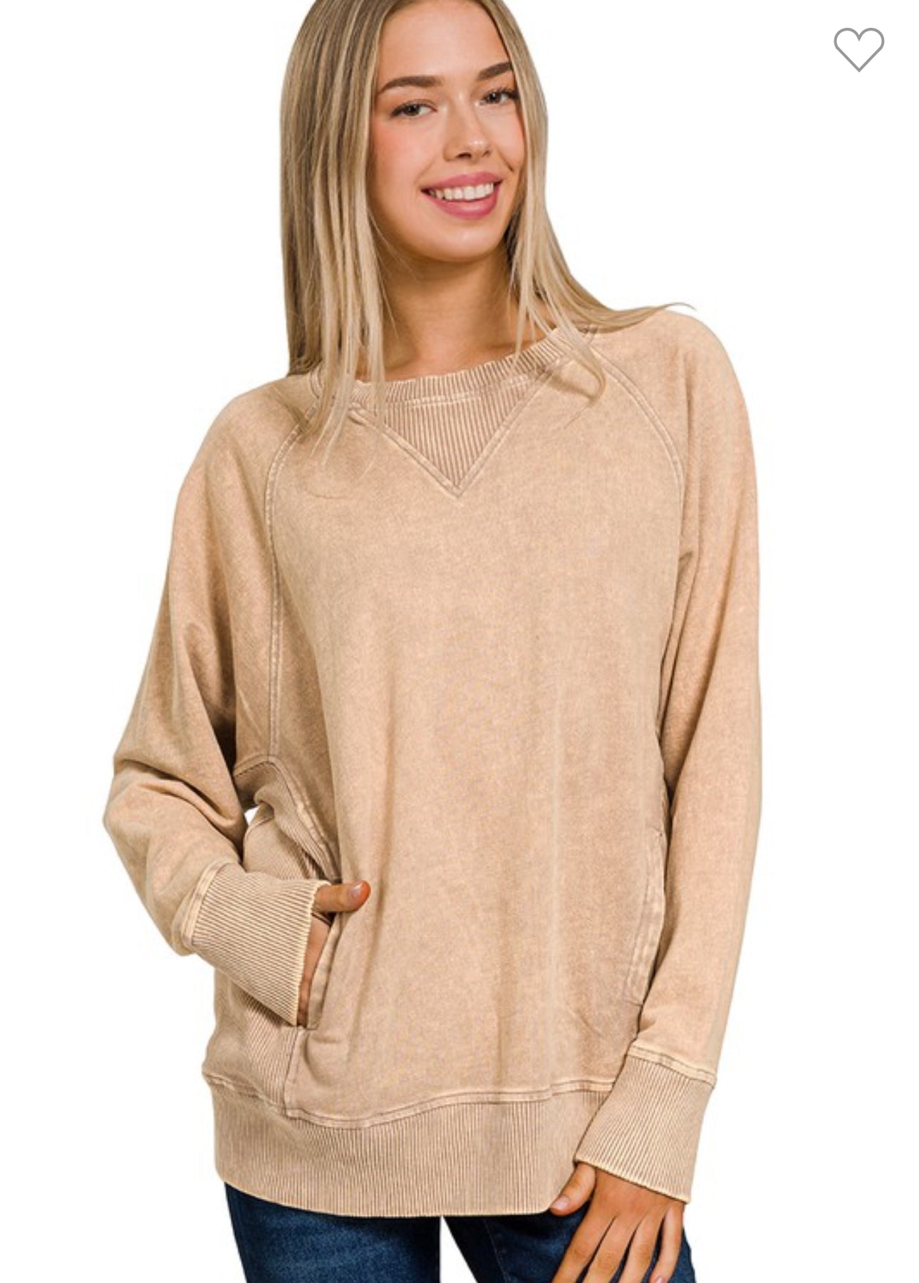 Acid Washed French Terry Pullover