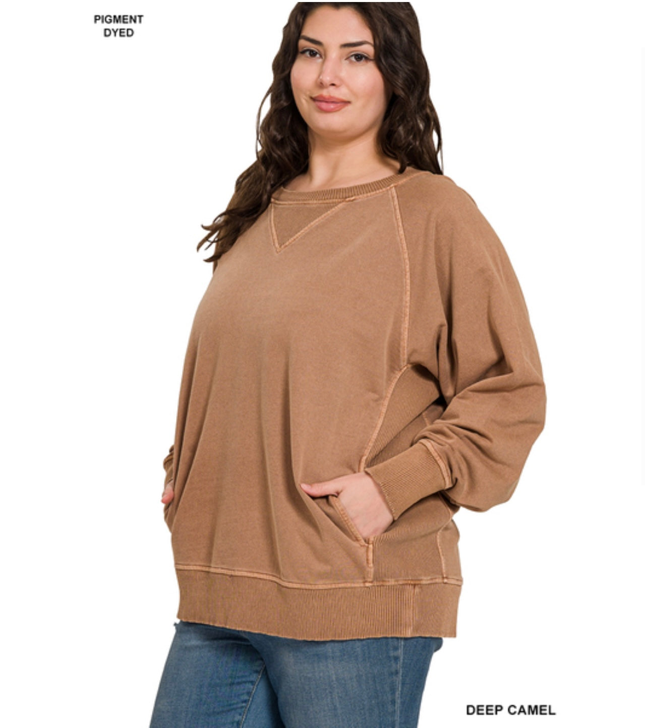 Plus Pigment Dyed French Terry Pullover