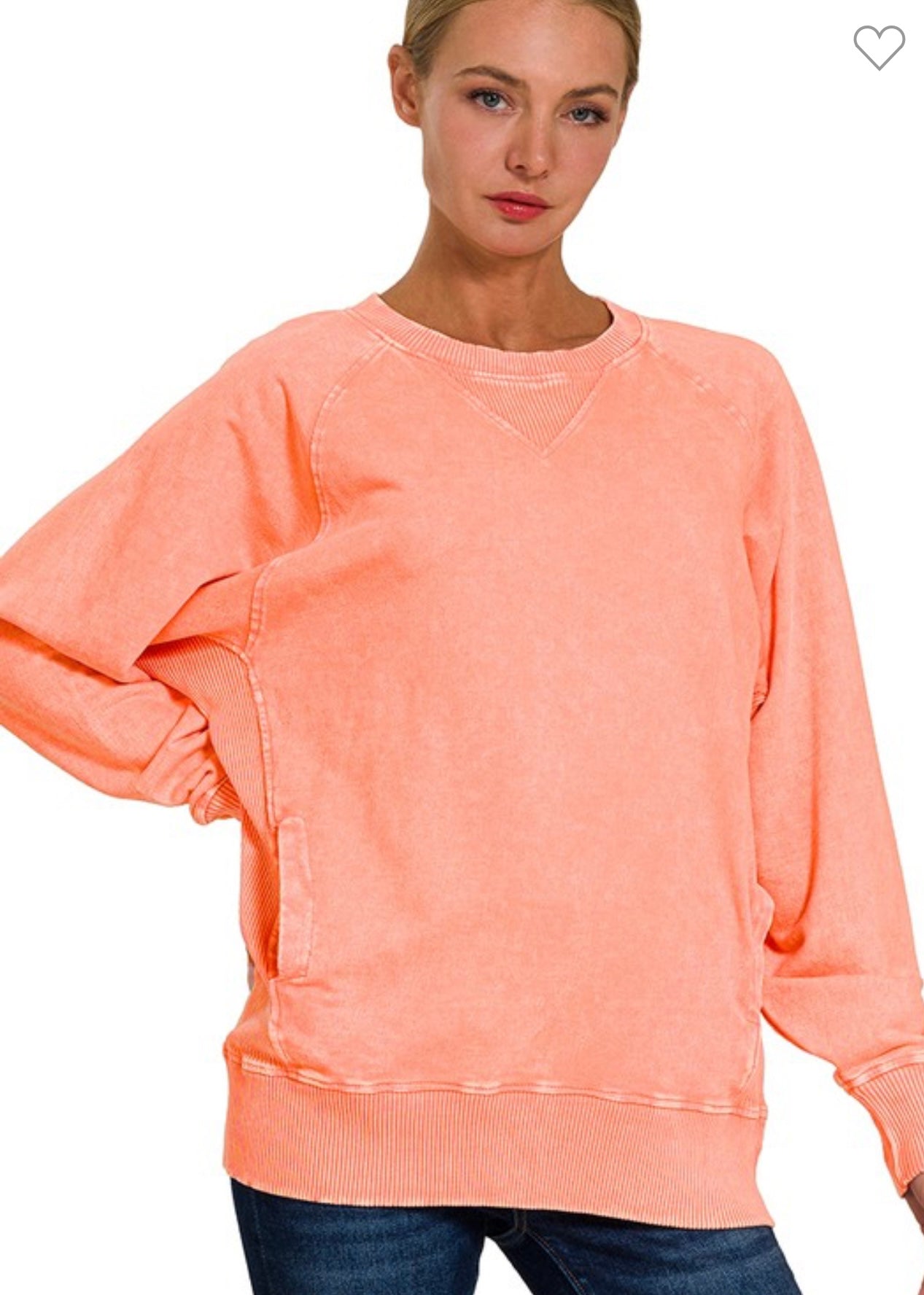 Acid Washed French Terry Pullover