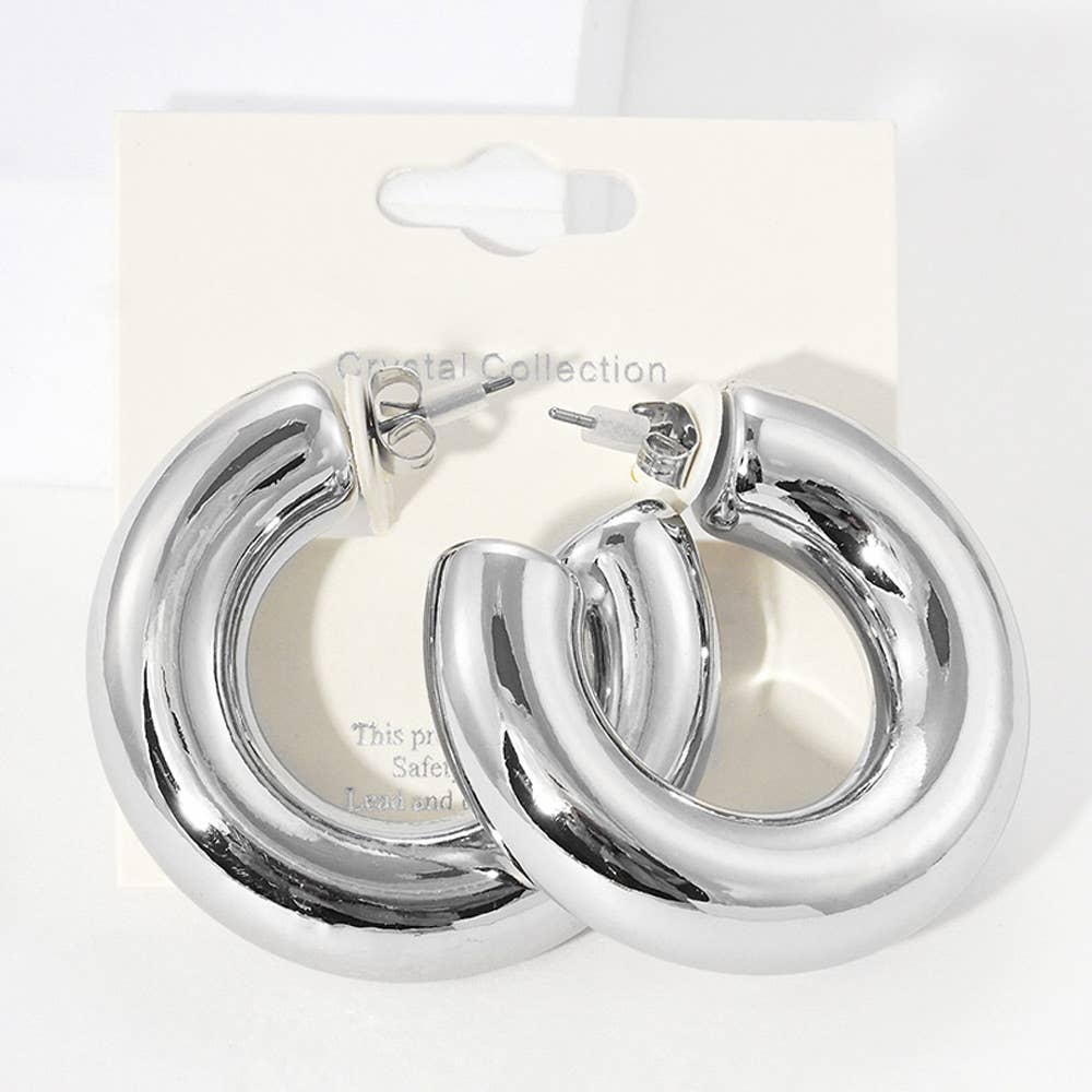 Thick Hoop Earrings
: Matte Gold