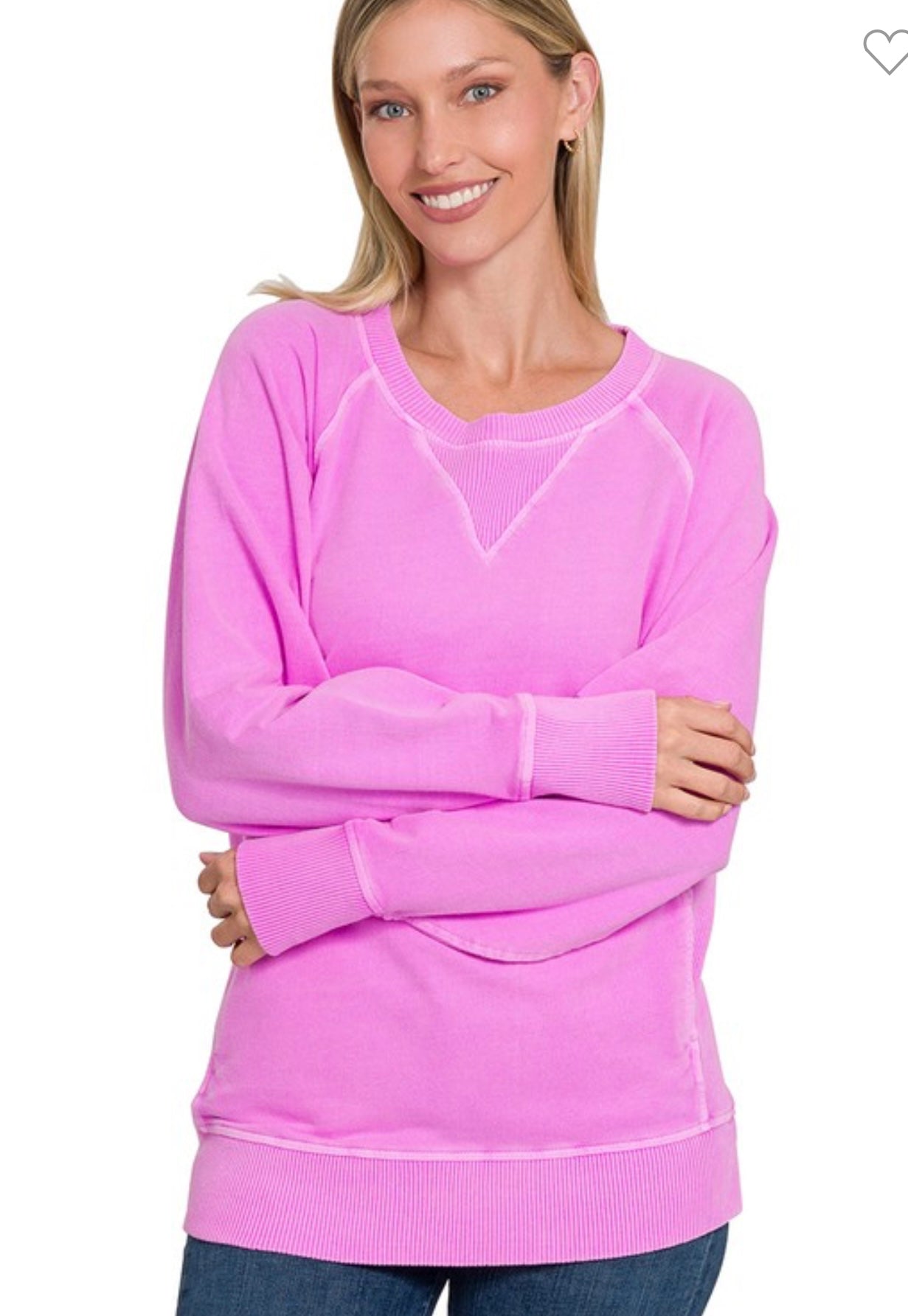 Pigment Dyed French Terry Pullover With Pockets in