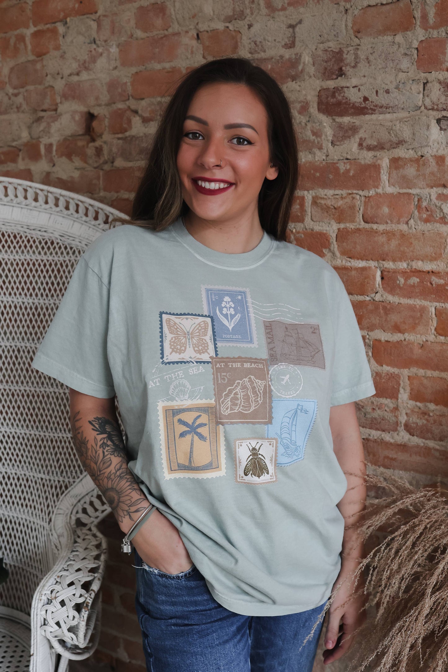 Beach Vacation Vintage Stamps Comfort Colors Graphic T-shirt