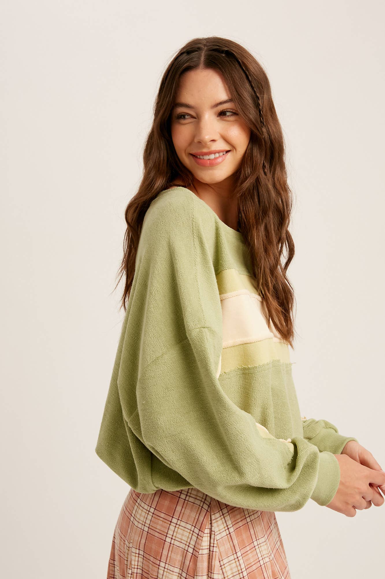 Colorblock Striped Knit Pullover Top