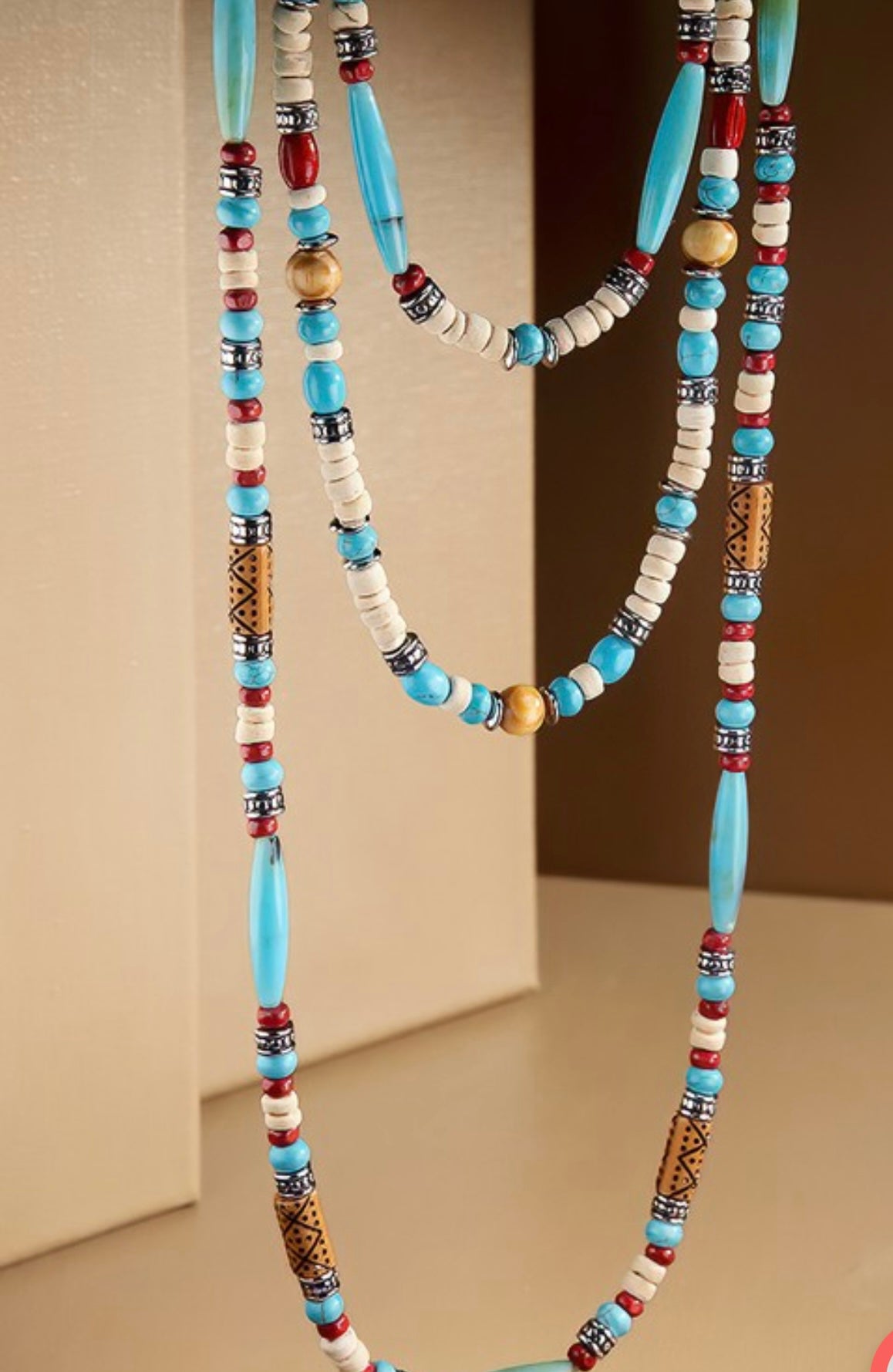 Three Strand Navajo Bead Necklace