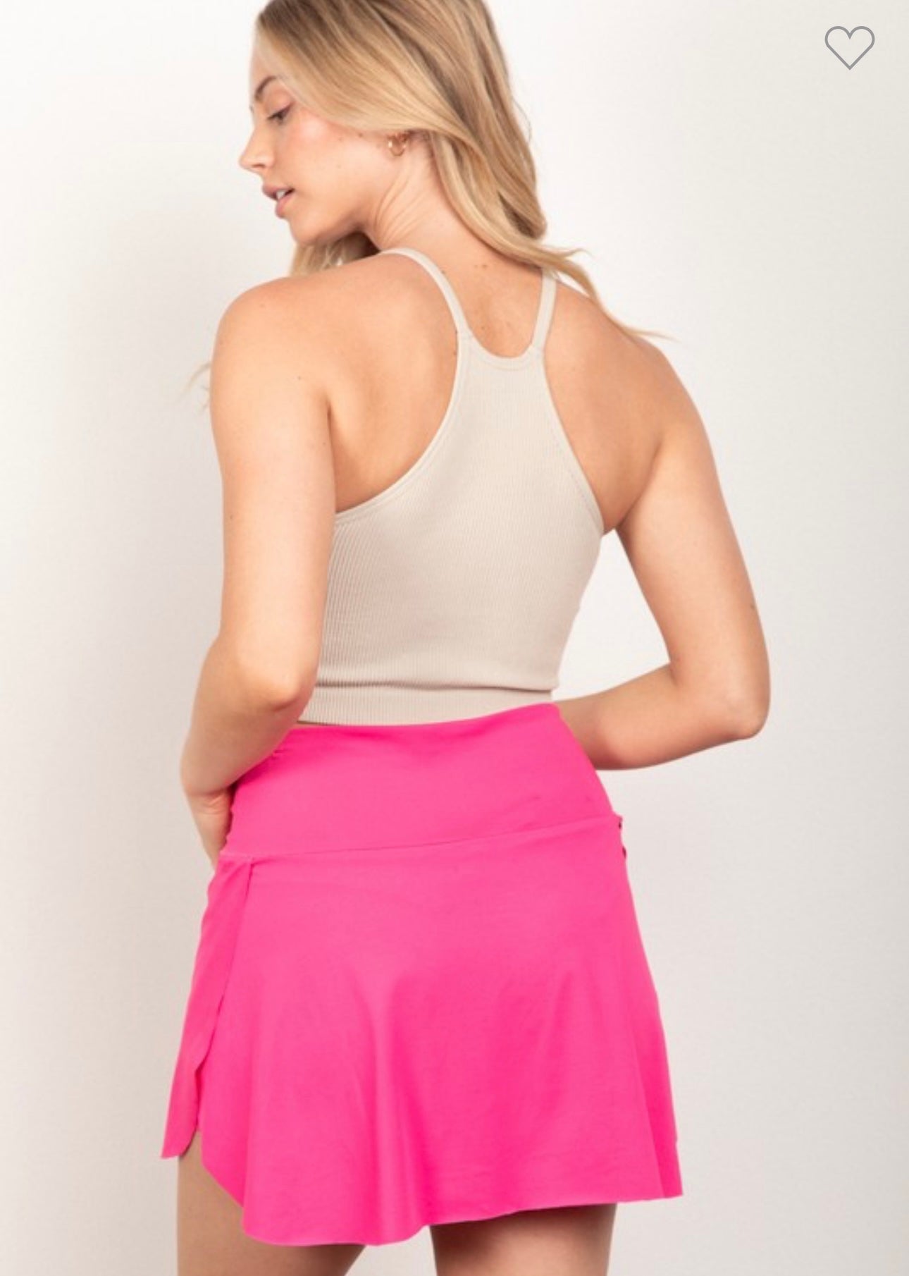 Crossover Waist Tennis Skirt with Shorts