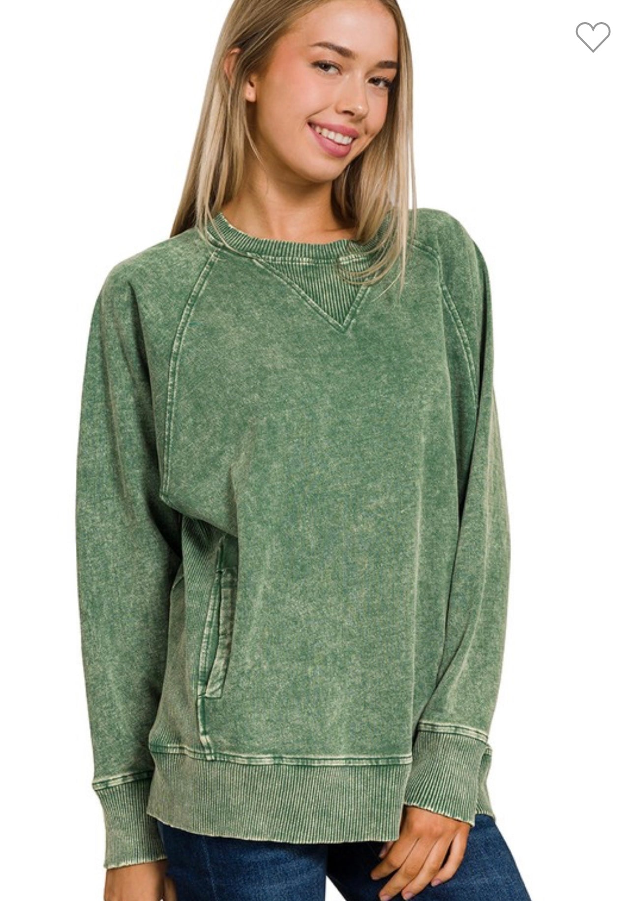Acid Washed French Terry Pullover