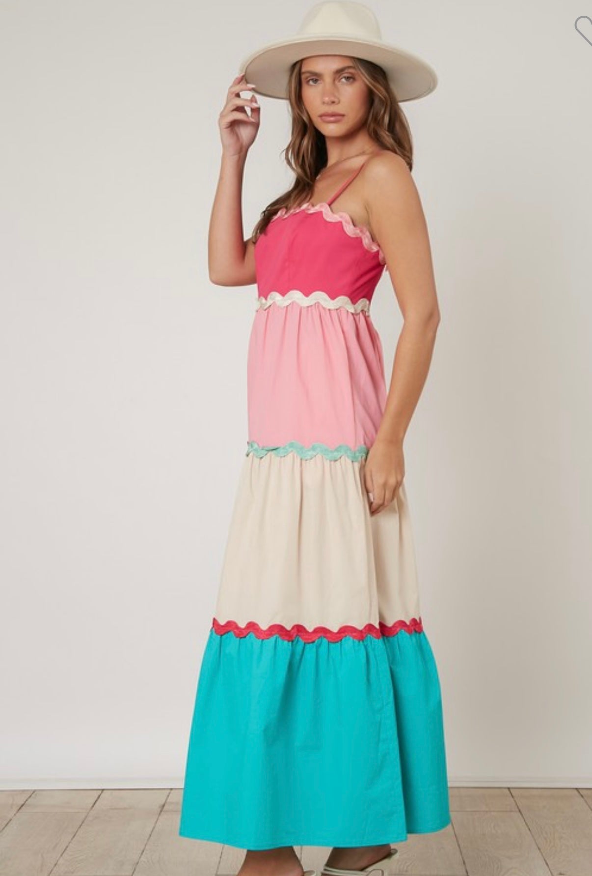 Pink/Mint Multi Maxi Dress