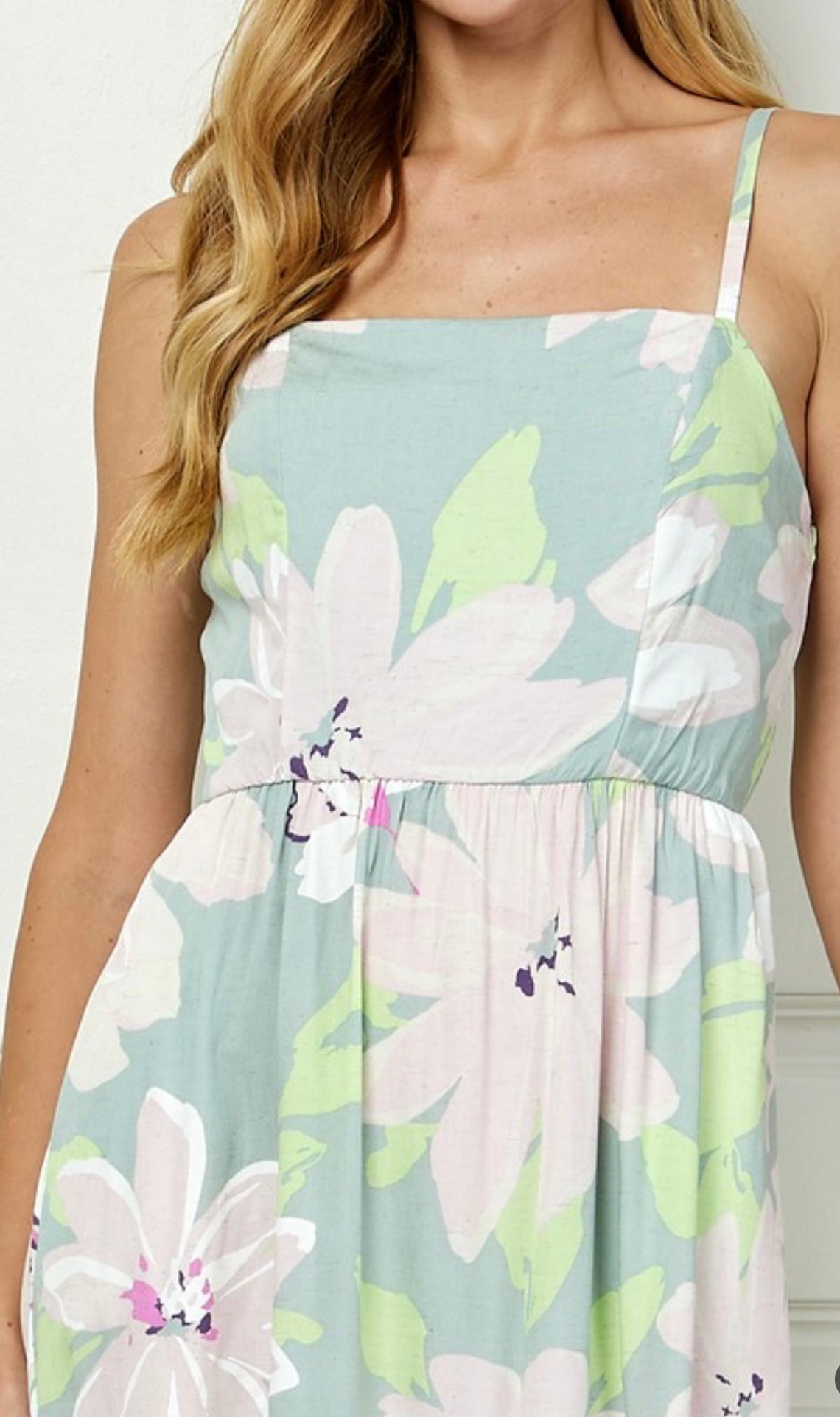 CAMI SQUARE NECK MAXI DRESS BOHEMIAN PRINT
