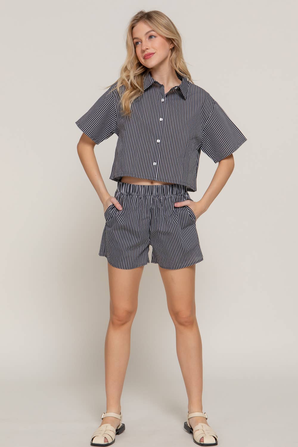 Y/D Stripe Poplin Short