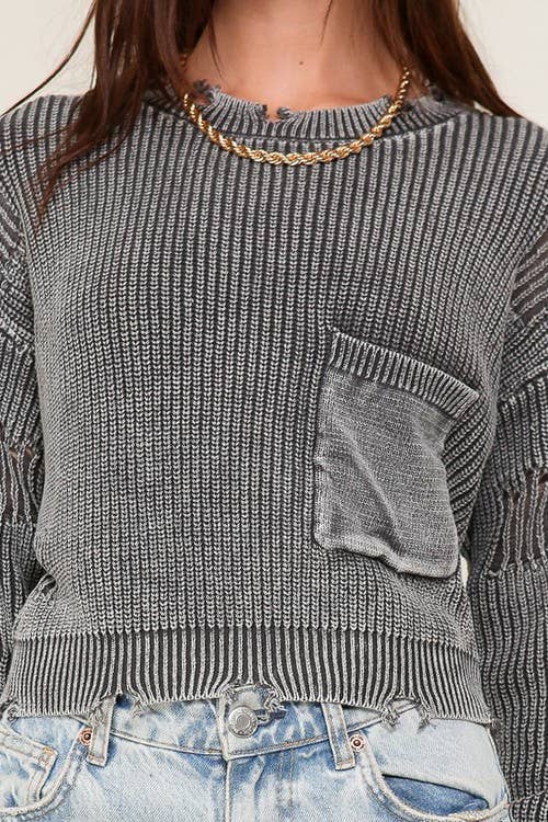 Mineral Wash Crop Sweater