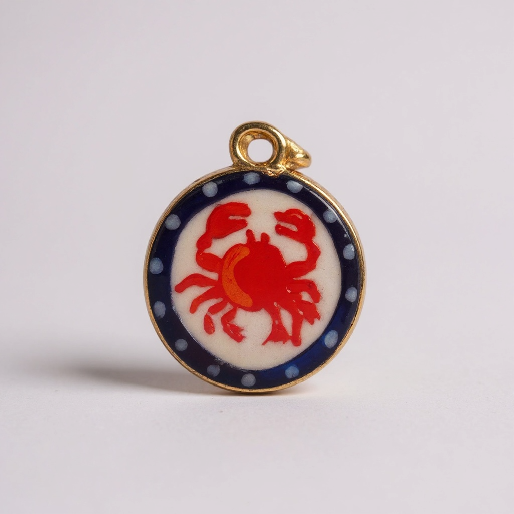 TCB Sweet & Cute Collection Blue Round Crab Charm