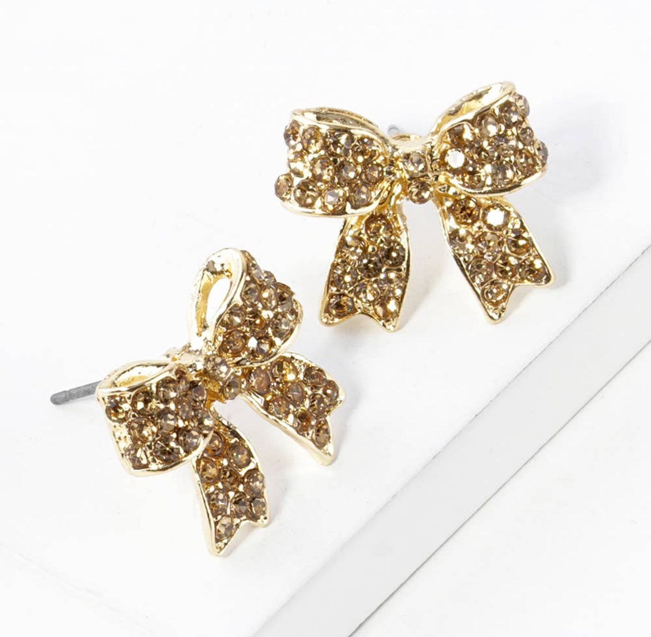 Pave Bow Stud Earrings