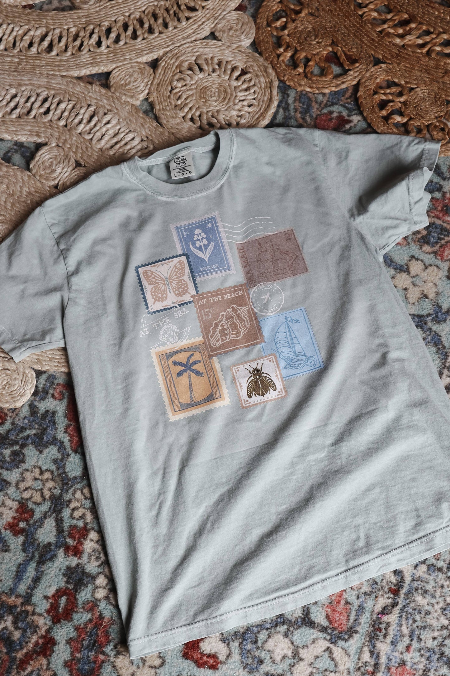Beach Vacation Vintage Stamps Comfort Colors Graphic T-shirt