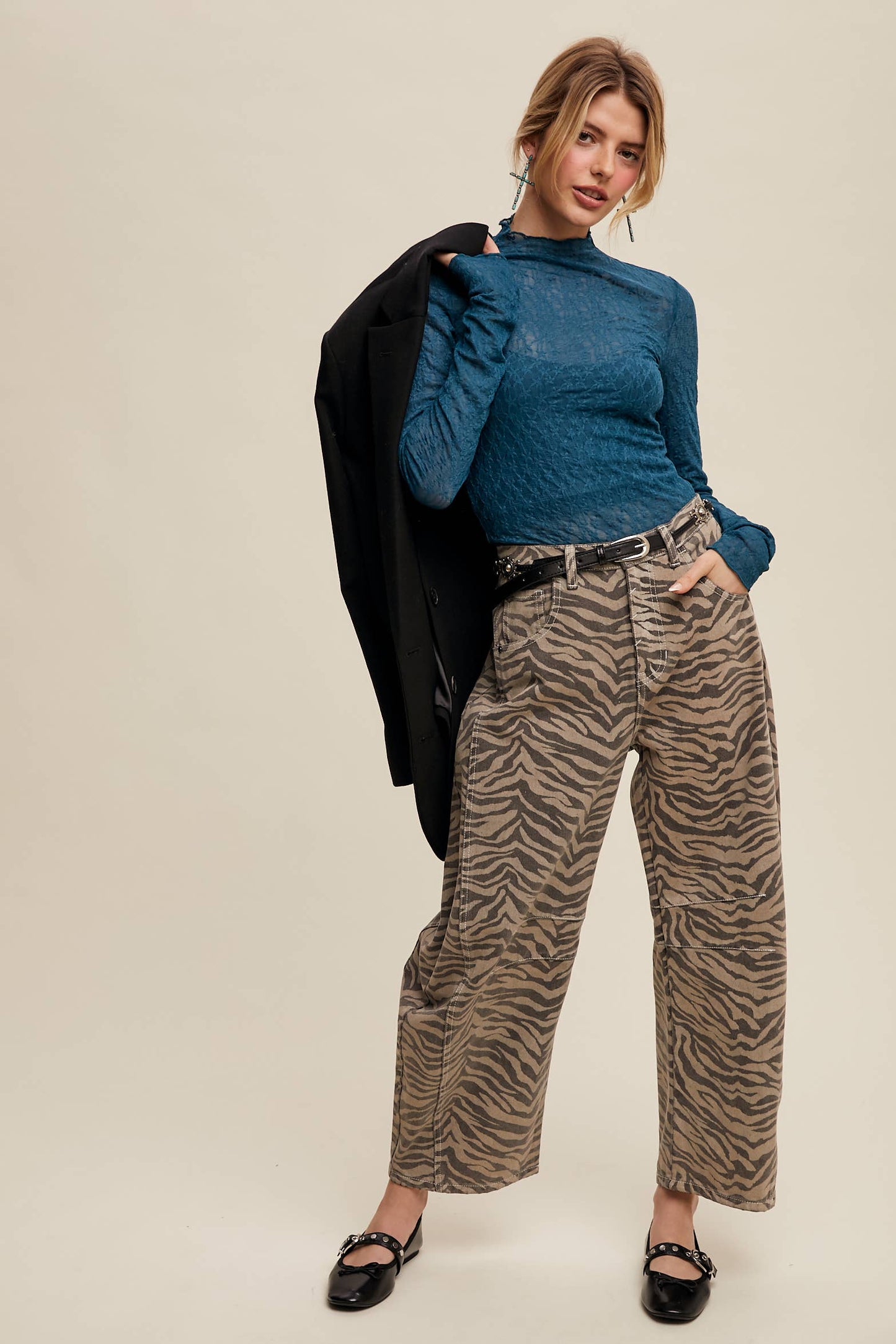 Lace Sheer High-Neck Layering Top