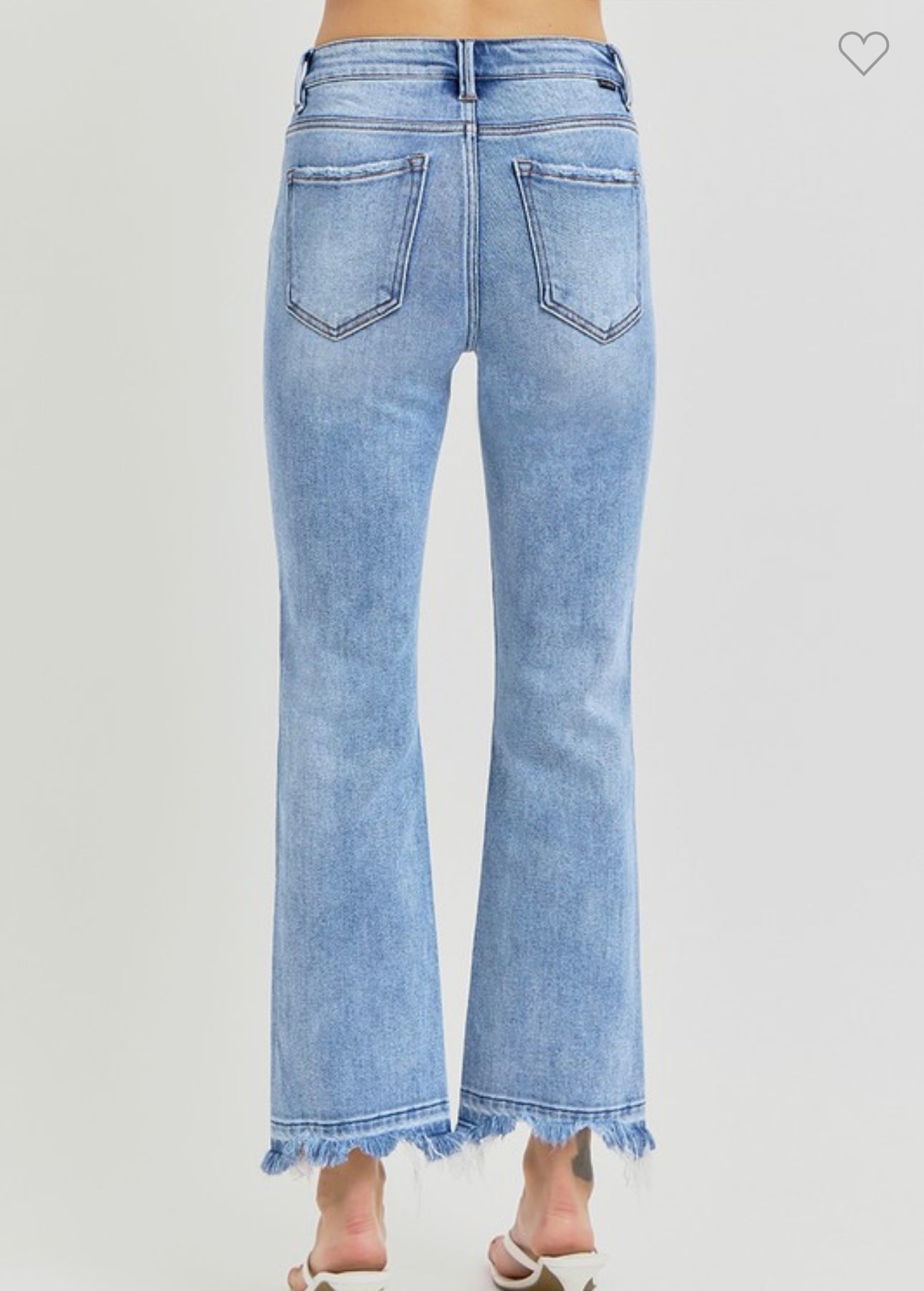 Risen HIGH RISE CROP STRAIGHT SLIM JEANS