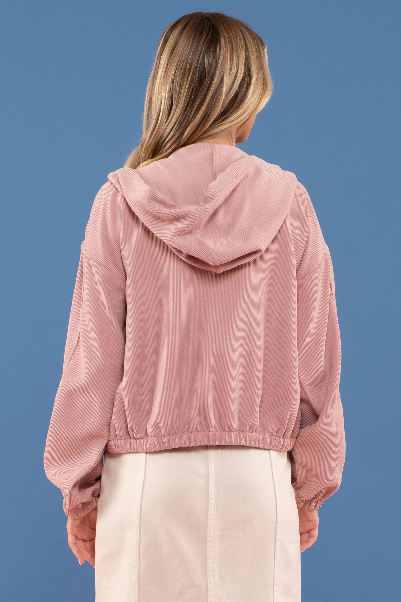 CORDUROY ZIP UP JACKET: DUSTY SIENNA