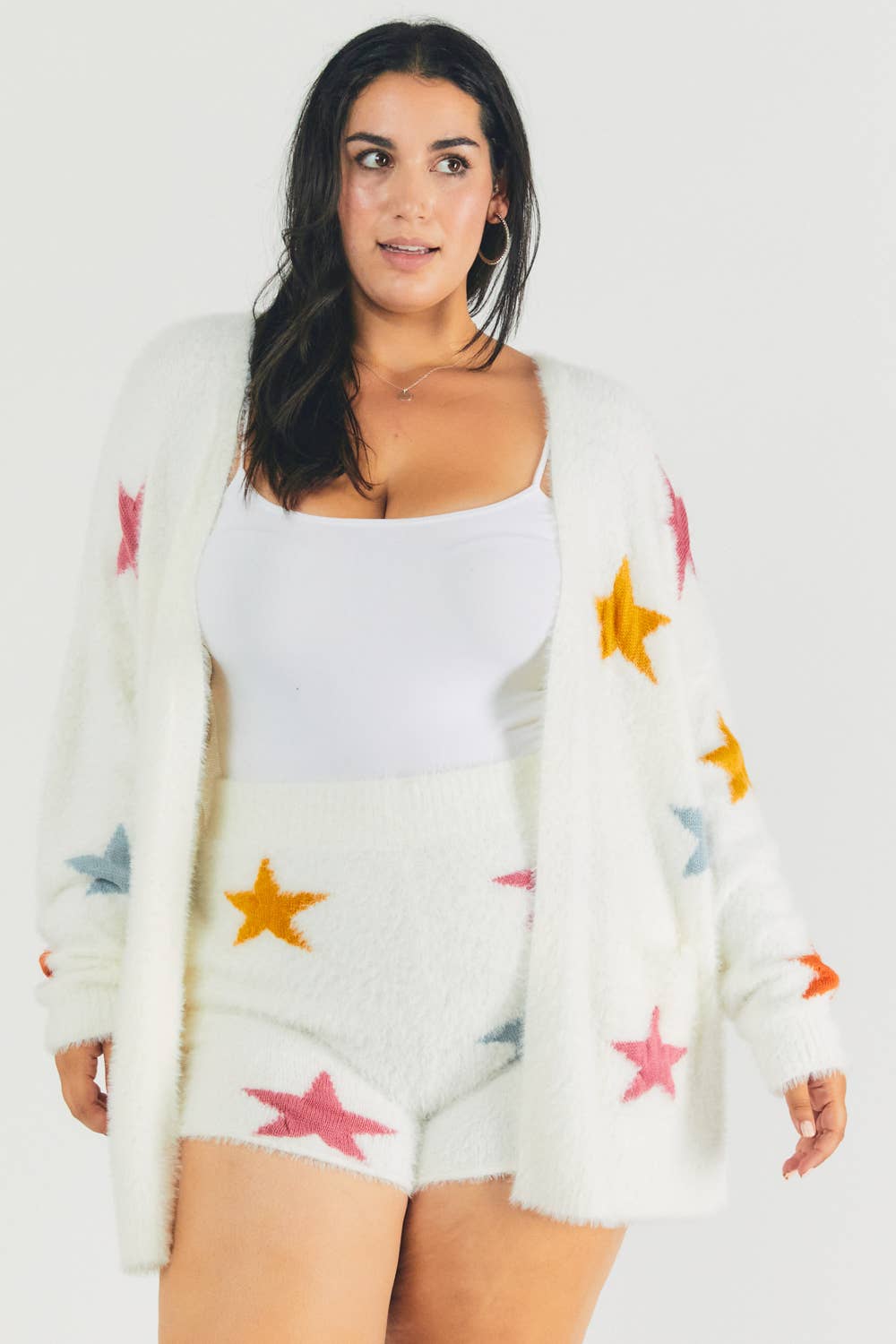 PLUS STAR PRINTED LONG SLEEVE CARDIGAN