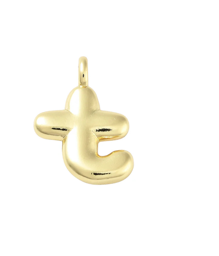 TCB Gold Bubble Letter Charm