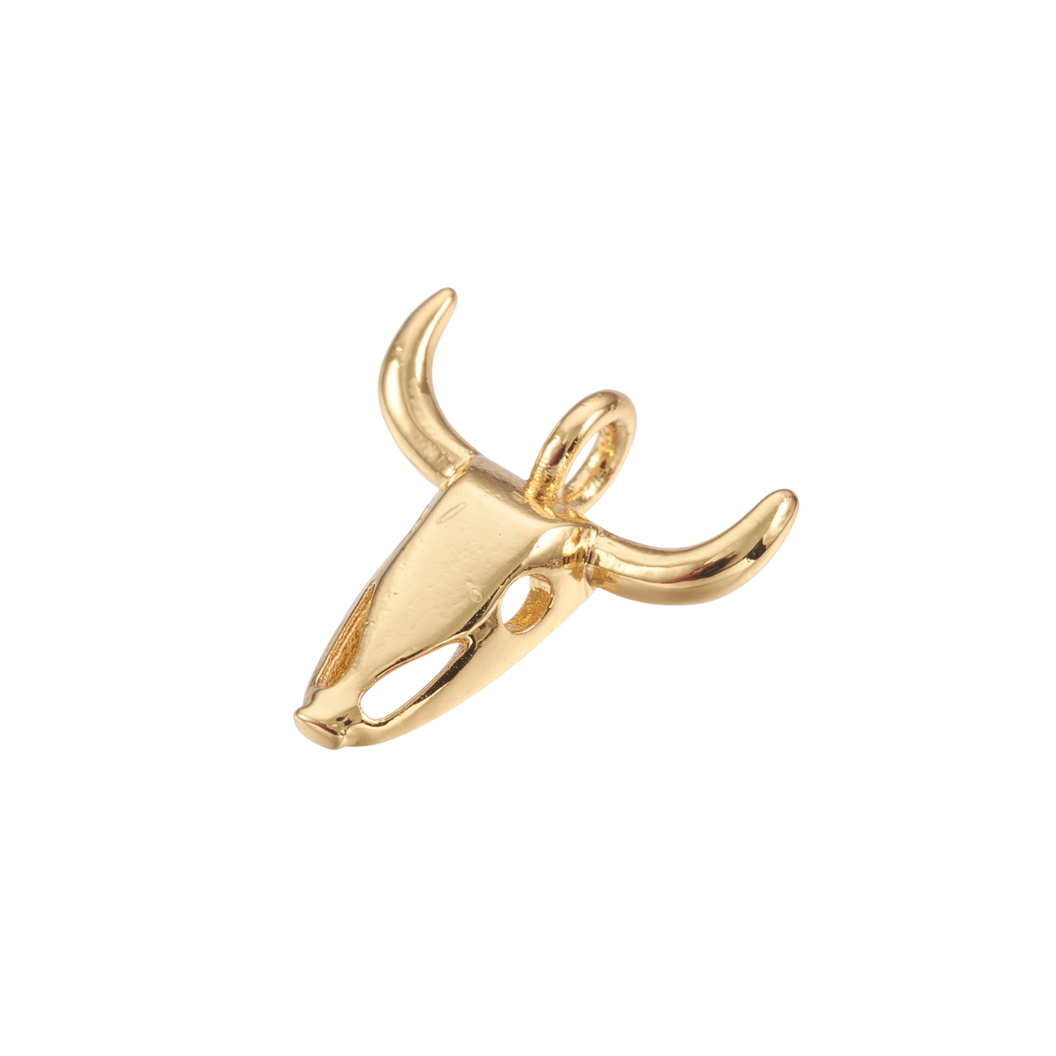 TCB Gold Texas Longhorn Charm