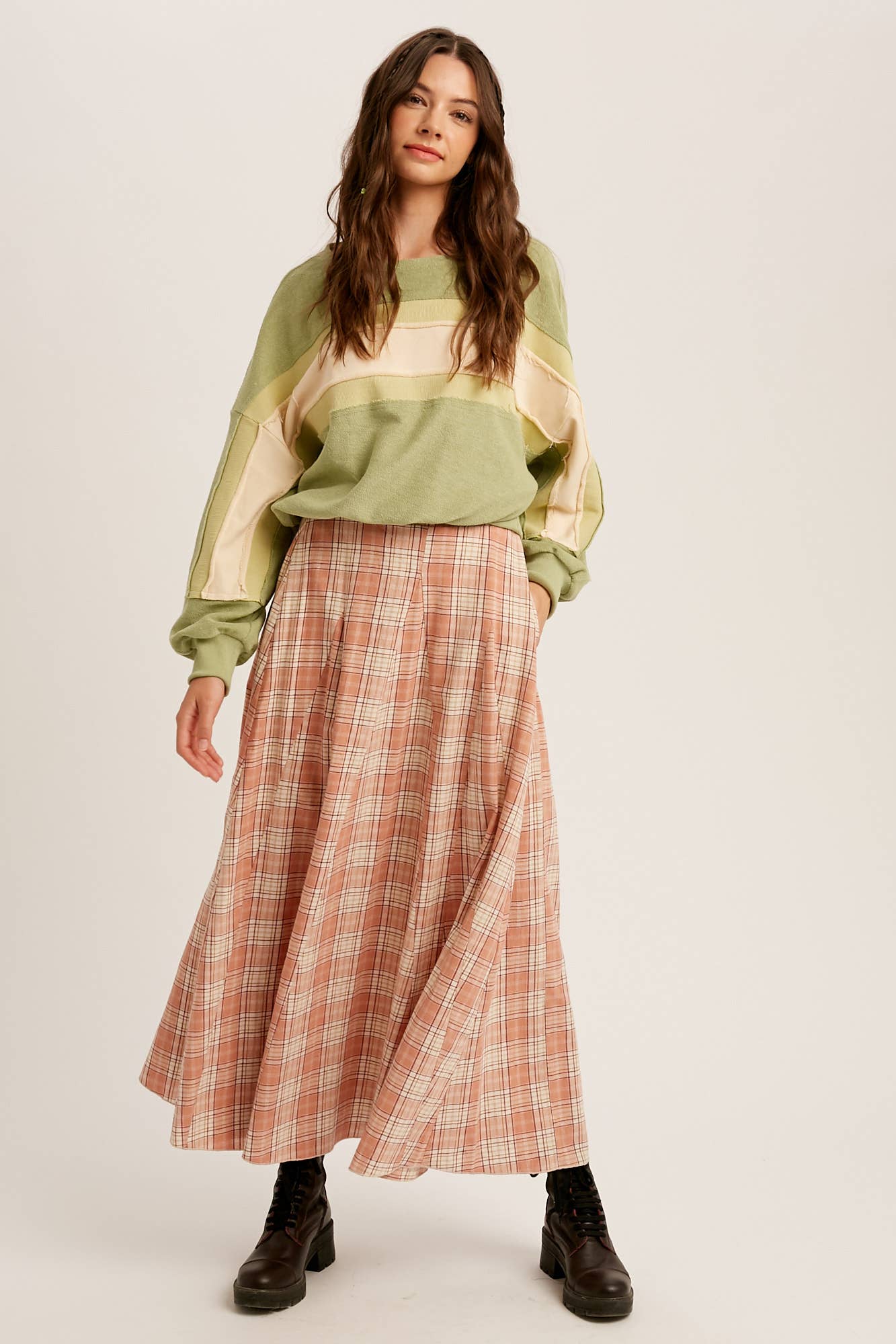 Colorblock Striped Knit Pullover Top