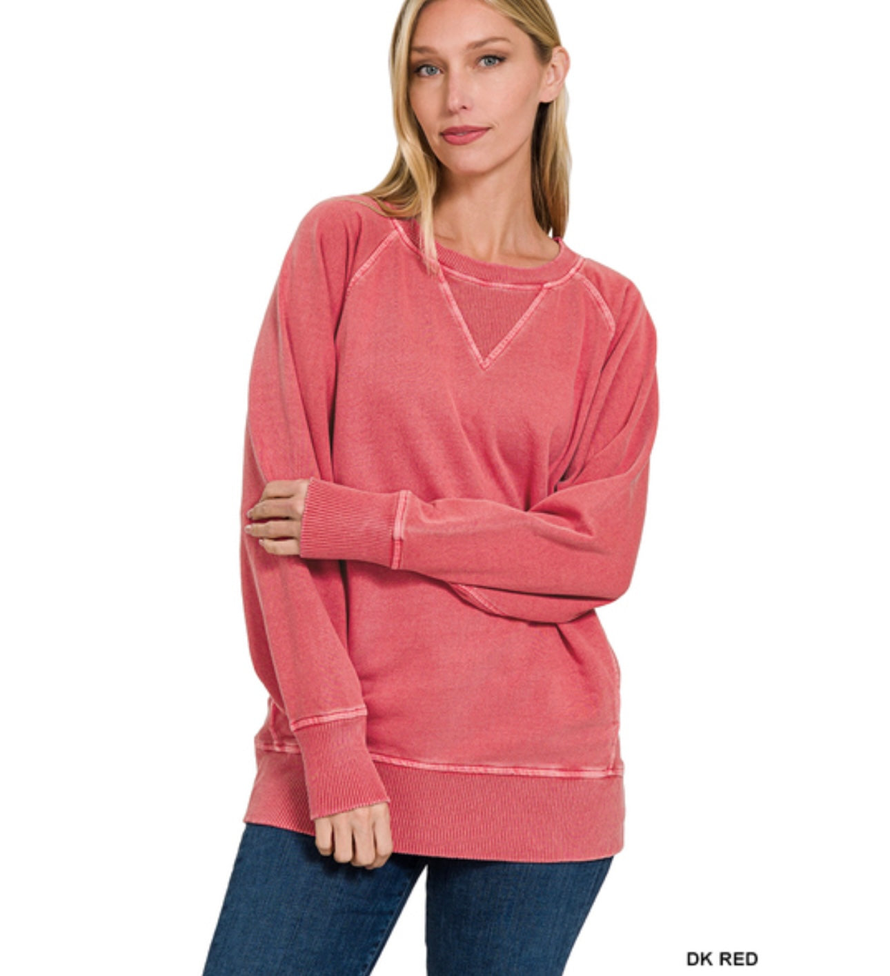 Pigment Dyed French Terry Pullover With Pockets in