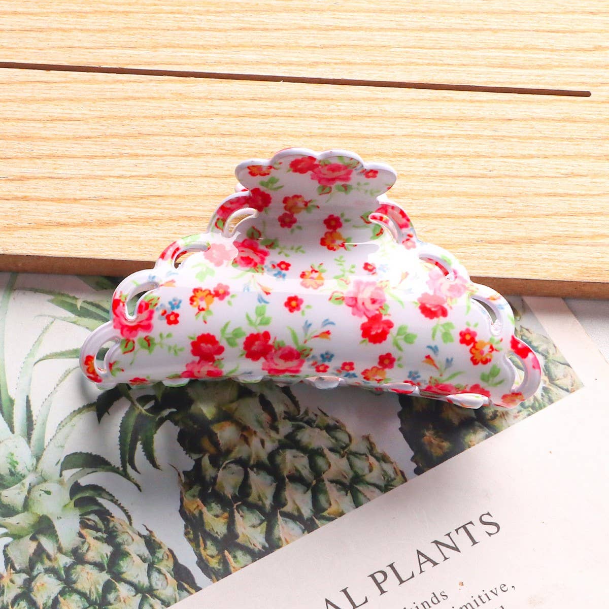 CWAHA1419_ACETIC ACID PLANT FLOWERS IRREGULAR HAIR CLAW CLIP: TYPE2 / (OS) 1
