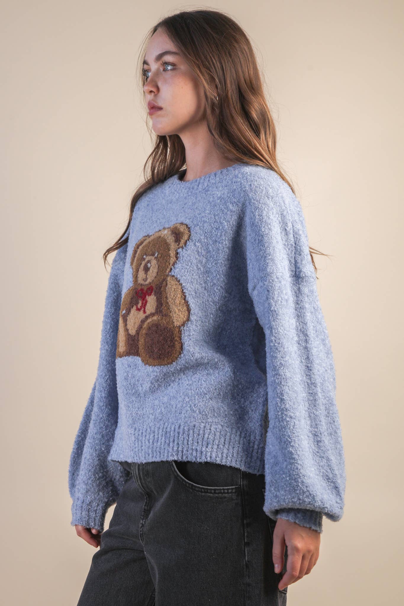 Teddy Bear Graphic Cozy Sweater