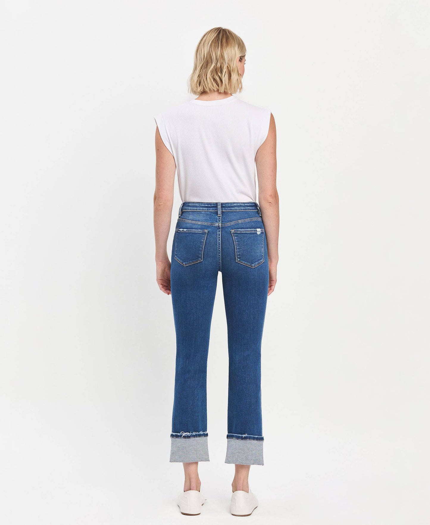 VERVET HIGH RISE CUFFED SLIM STRAIGHT JEANS