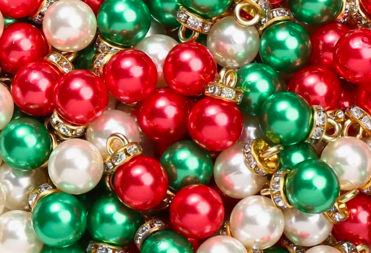 TCB Gold Assorted Ball and Rhinestone Collared Charm