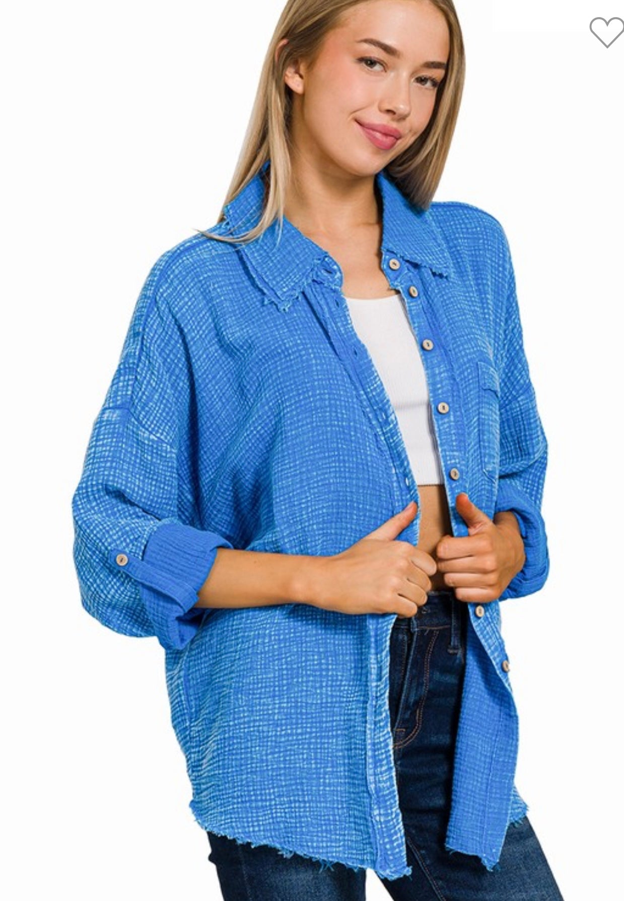 Washed Double Gauze Button Up