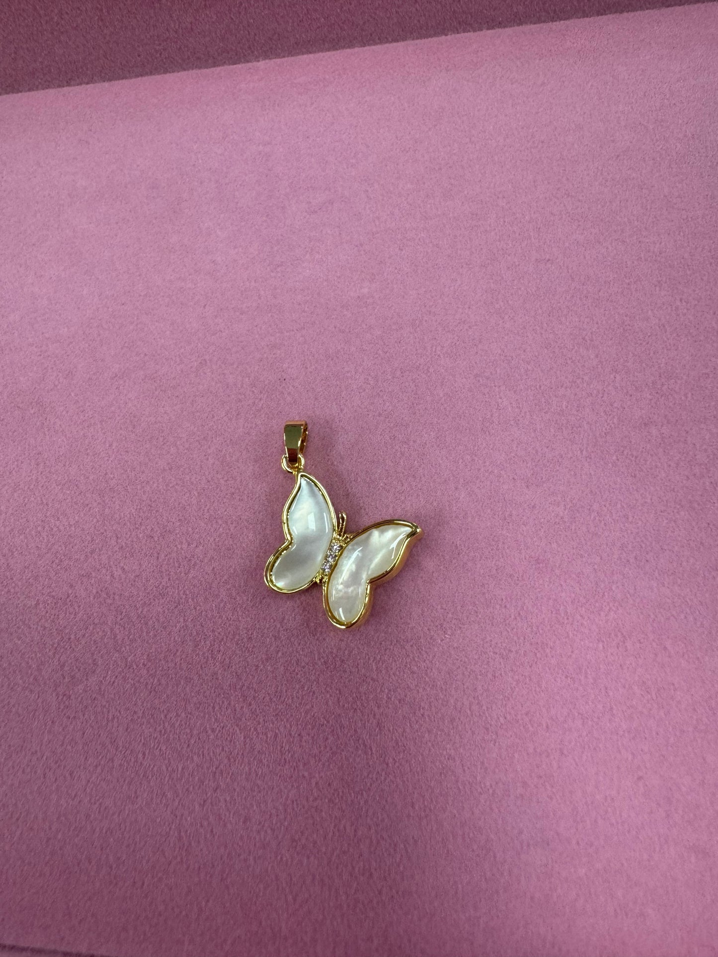TCB Gold Enamel and Rhinestone Butterfly