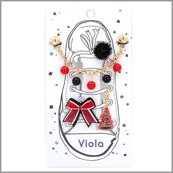 Gameday Shoe Charms Red and Black