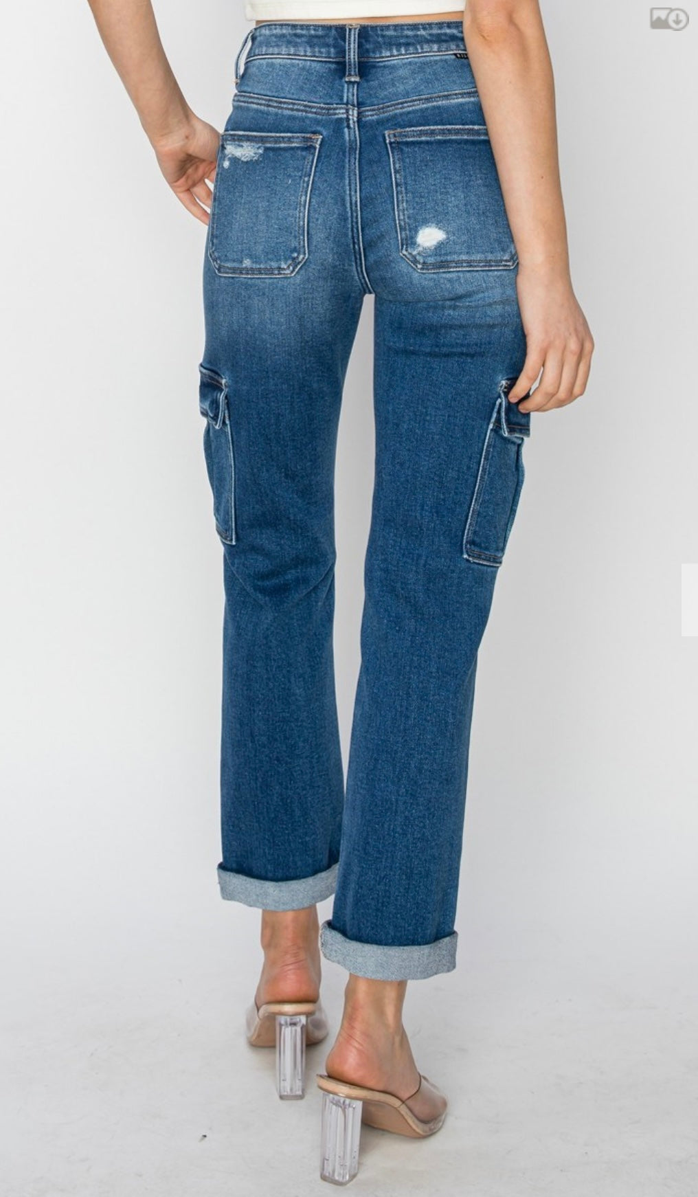 Risen HR Cargo Ankle Roll Up Straight Jean
