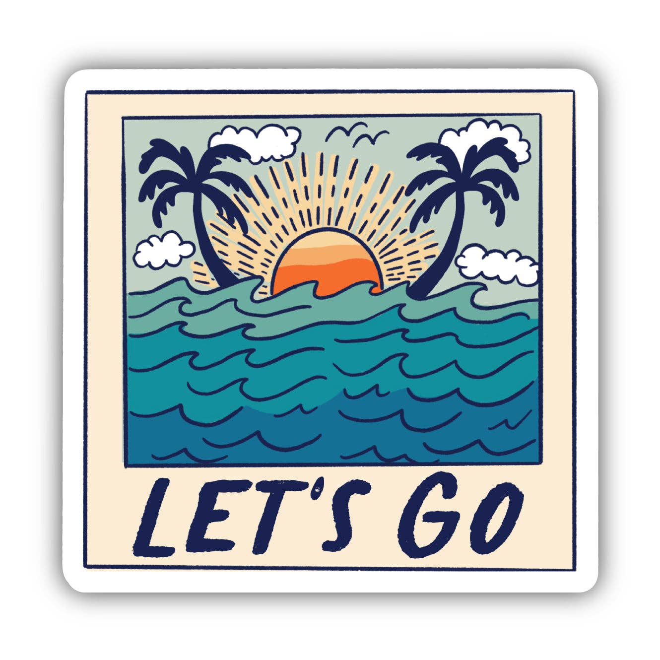 Let's Go Tropical Travel Sticker