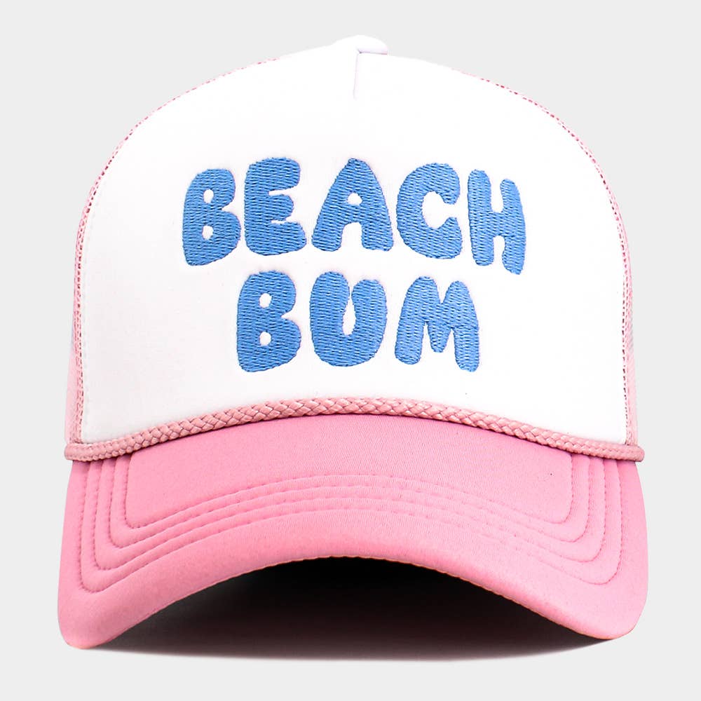 BEACH BUM Embroidered Mesh Back Trucker Hat