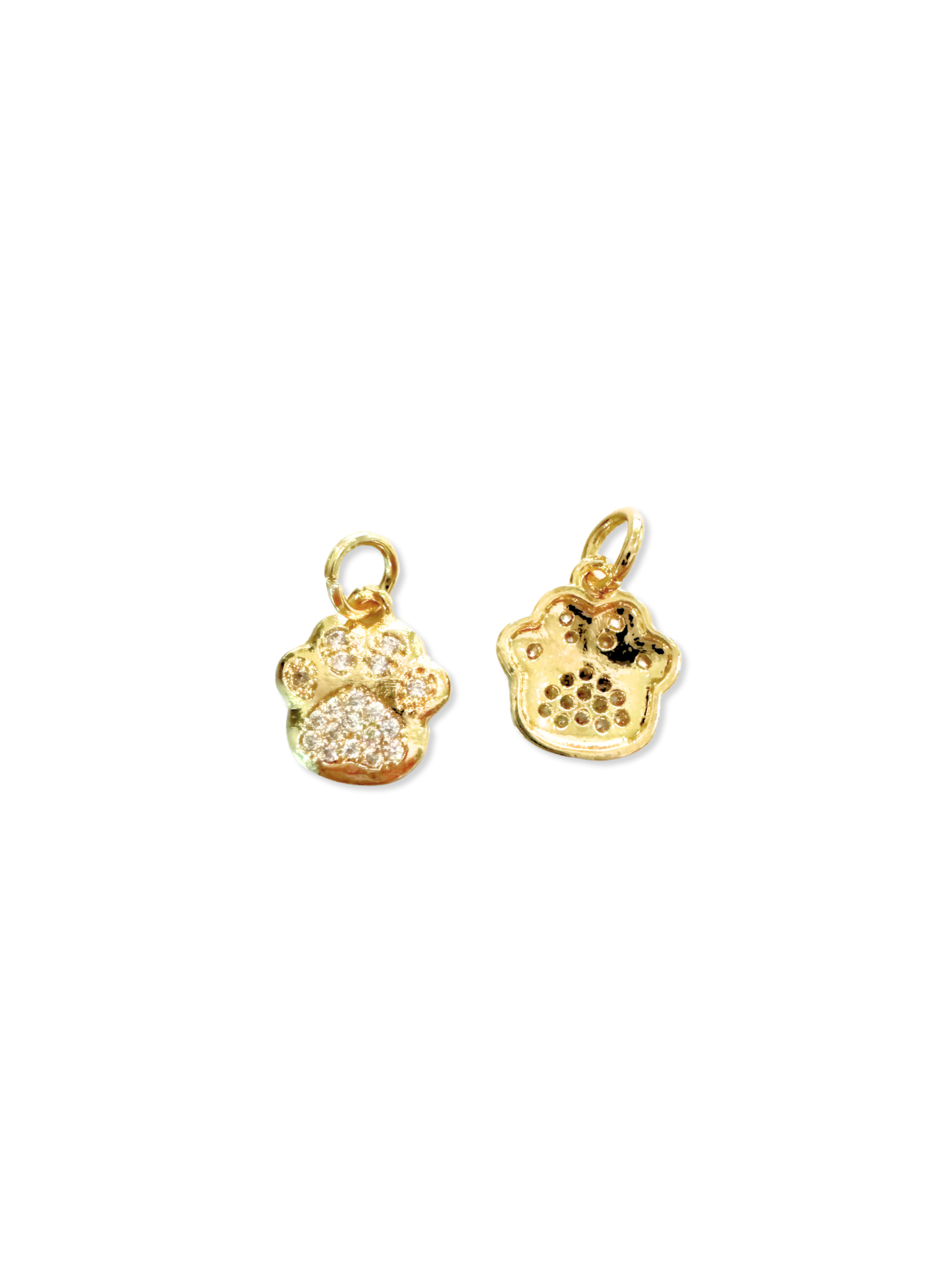 TCB Gold Cubic Zirconia Paw Print