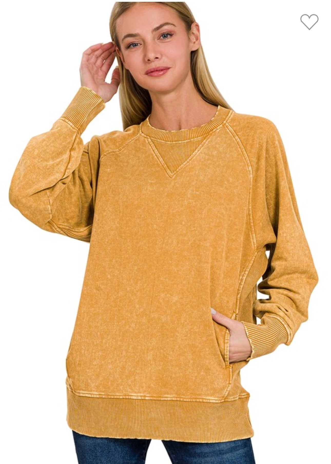 Acid Washed French Terry Pullover