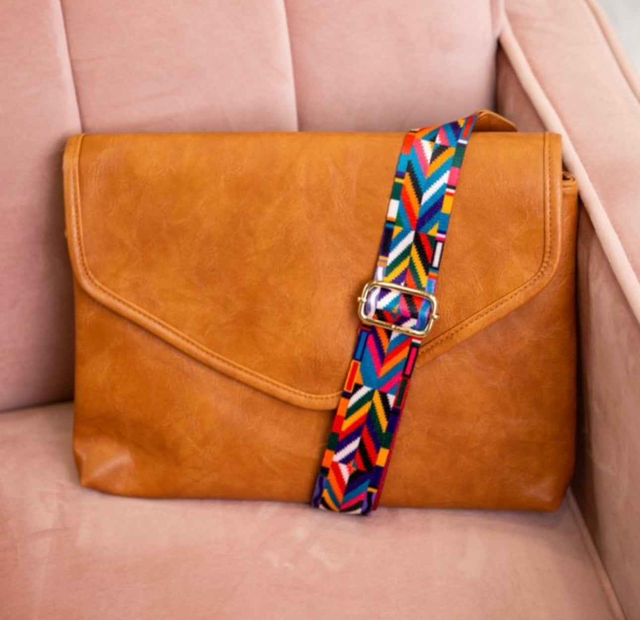 Jaelee Foldover Crossbody w Leopard Strap