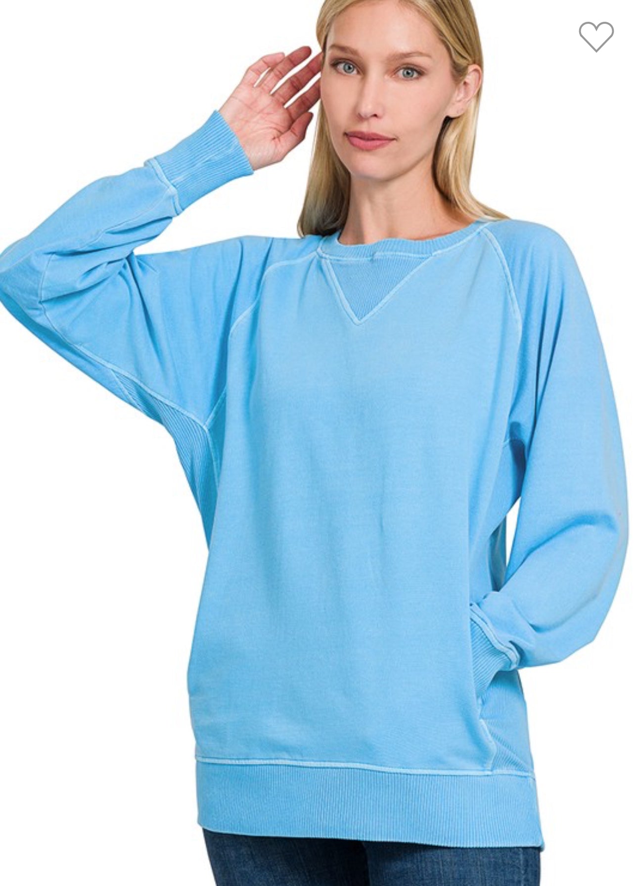 Pigment Dyed French Terry Pullover With Pockets in