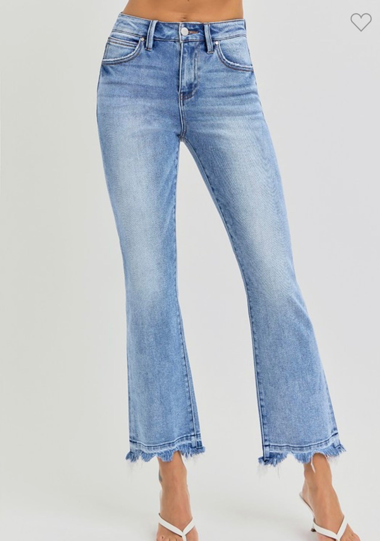 Risen HIGH RISE CROP STRAIGHT SLIM JEANS