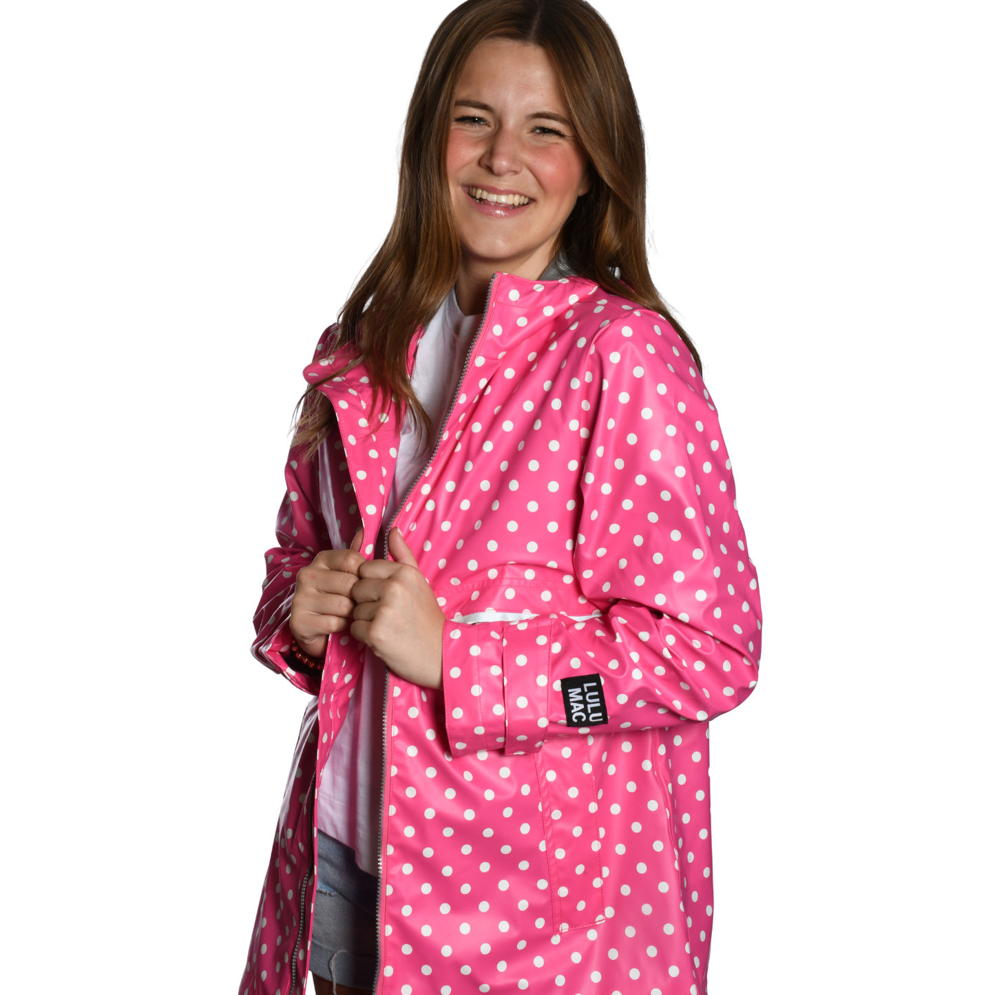 LuLu Mac Hot Pink/White Raincoat