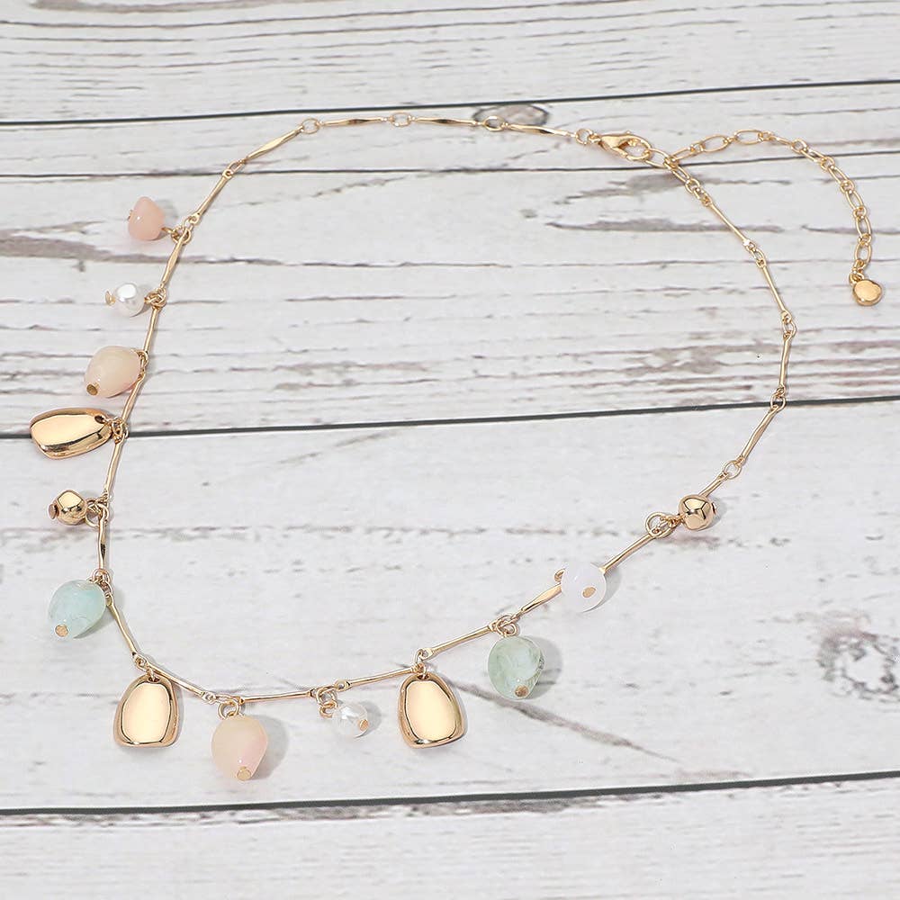 Smooth Drops & Rounded Accent Necklace