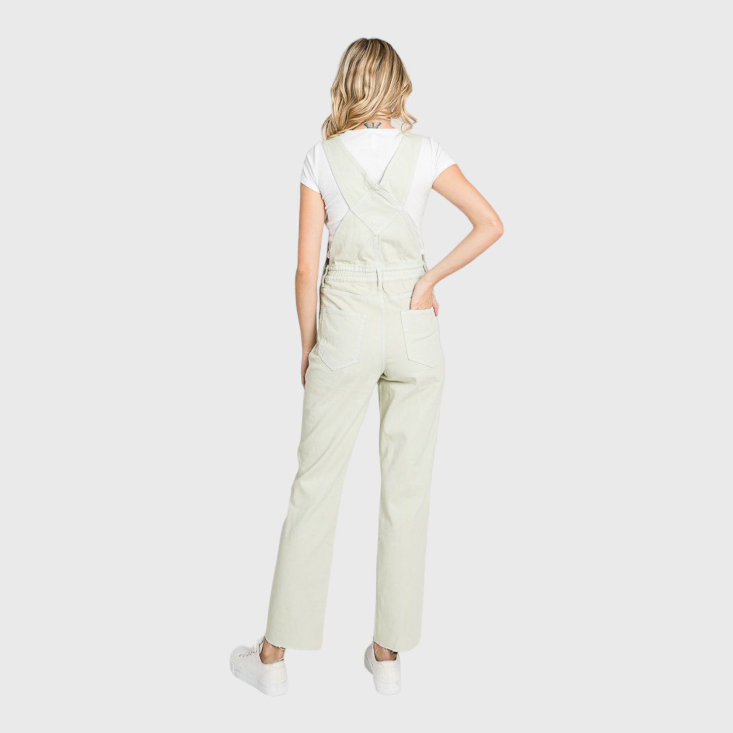 LT-OLIVE STRAIGHT LEG OVERALLS