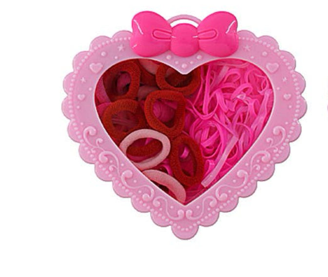 Heart Case Hair Tie Set