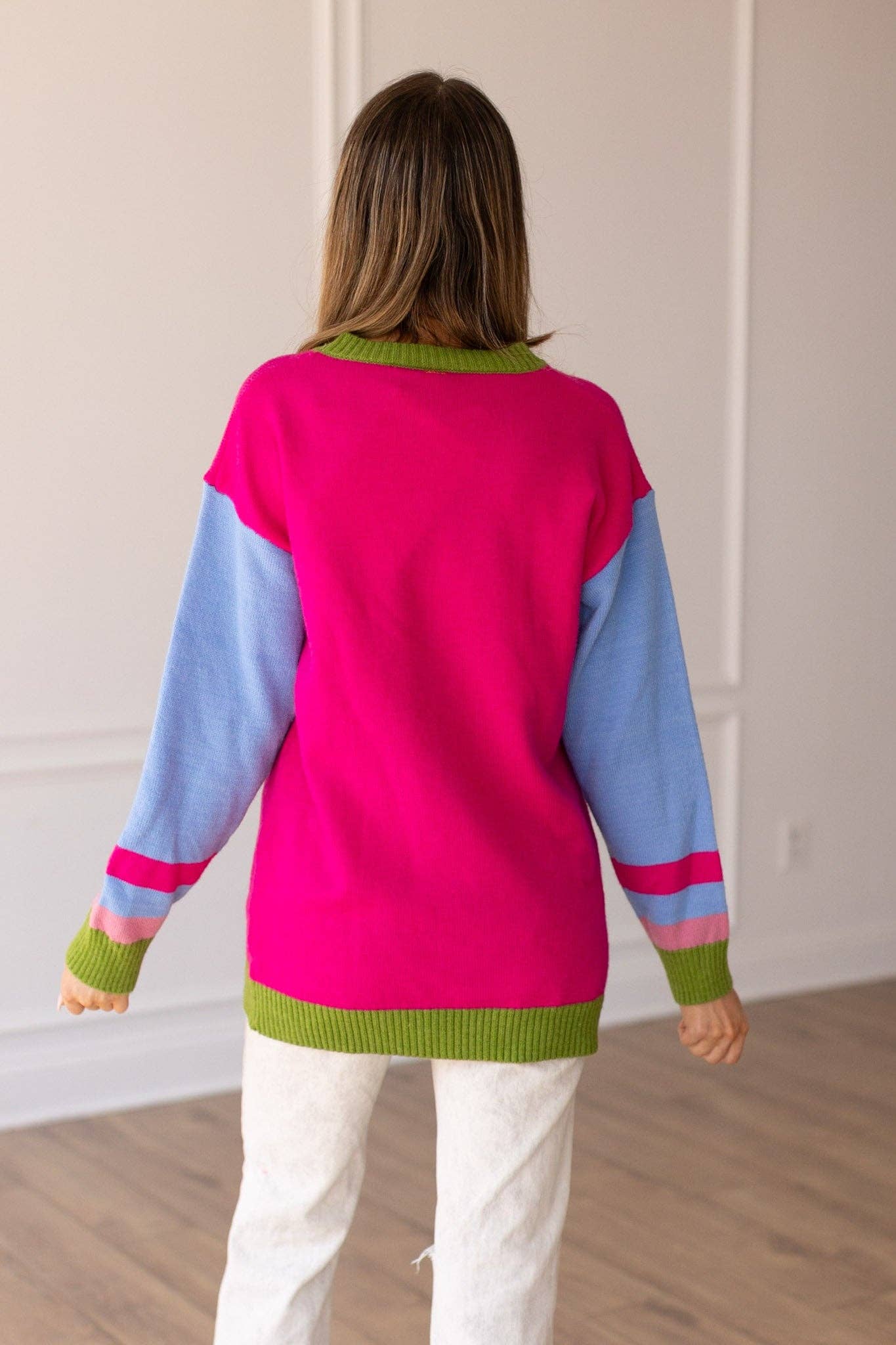 Boldly Striped Oversized Sweater: Multi Color