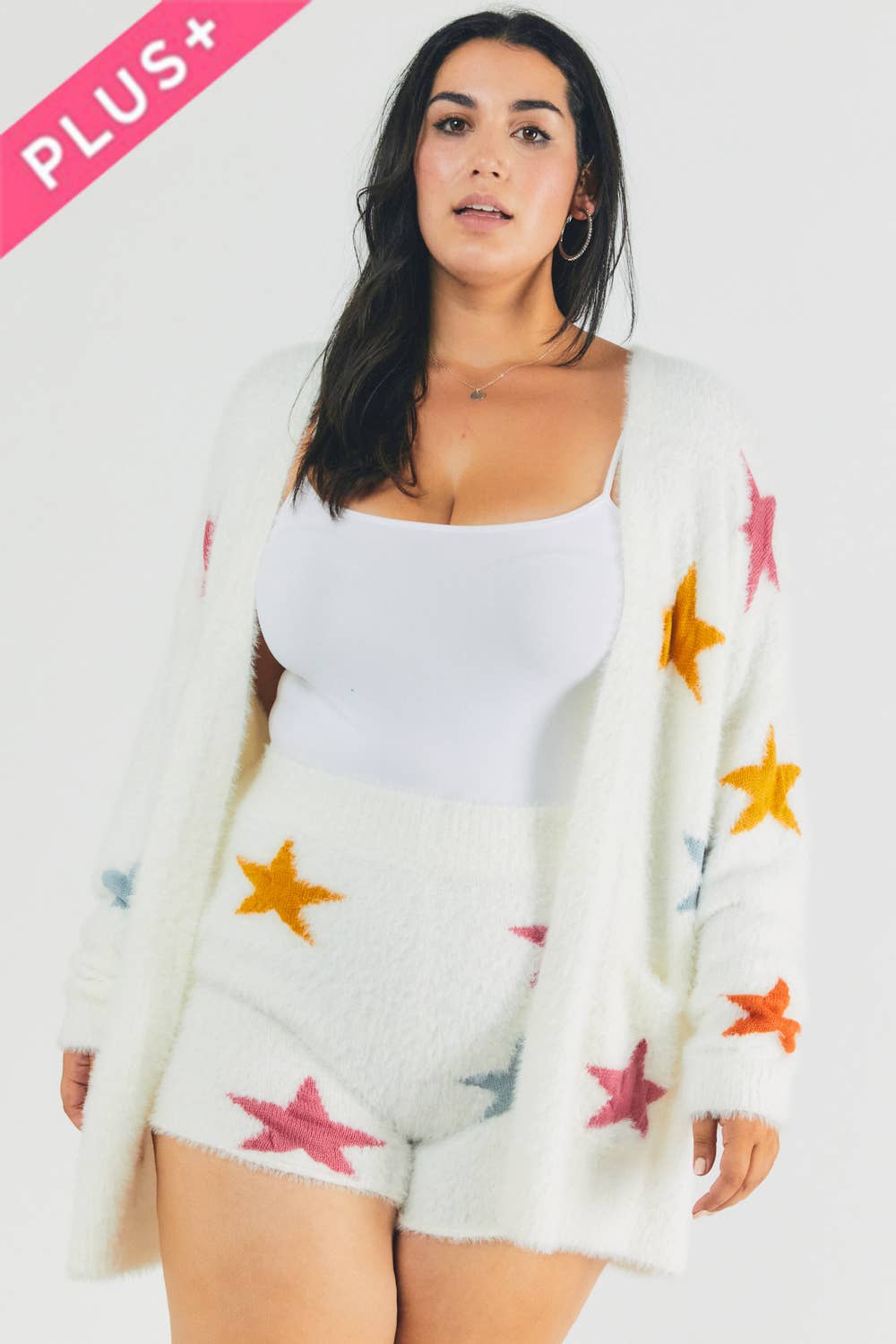PLUS STAR PRINTED LONG SLEEVE CARDIGAN