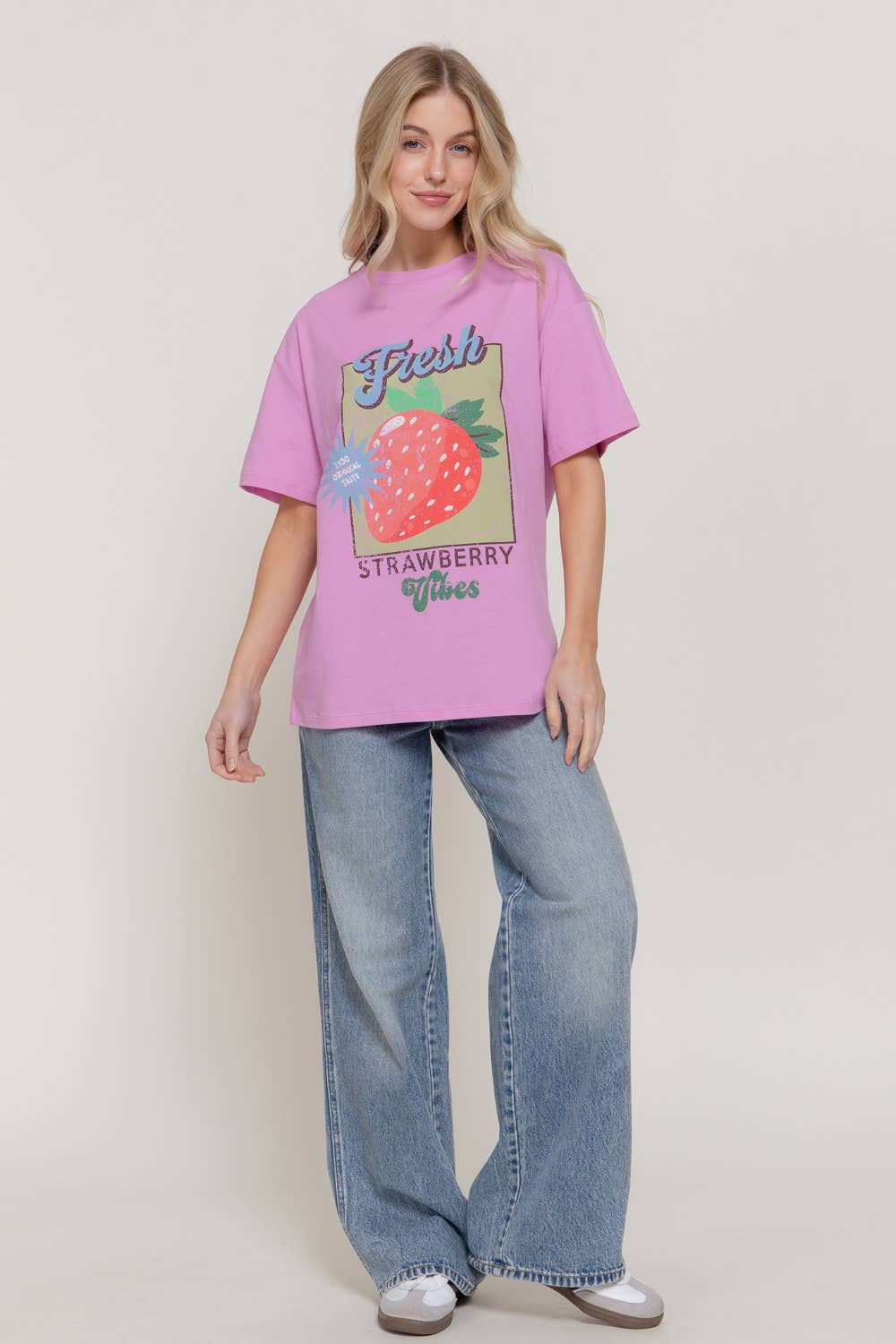 Fresh Strawberry Graphic Oversized Tee