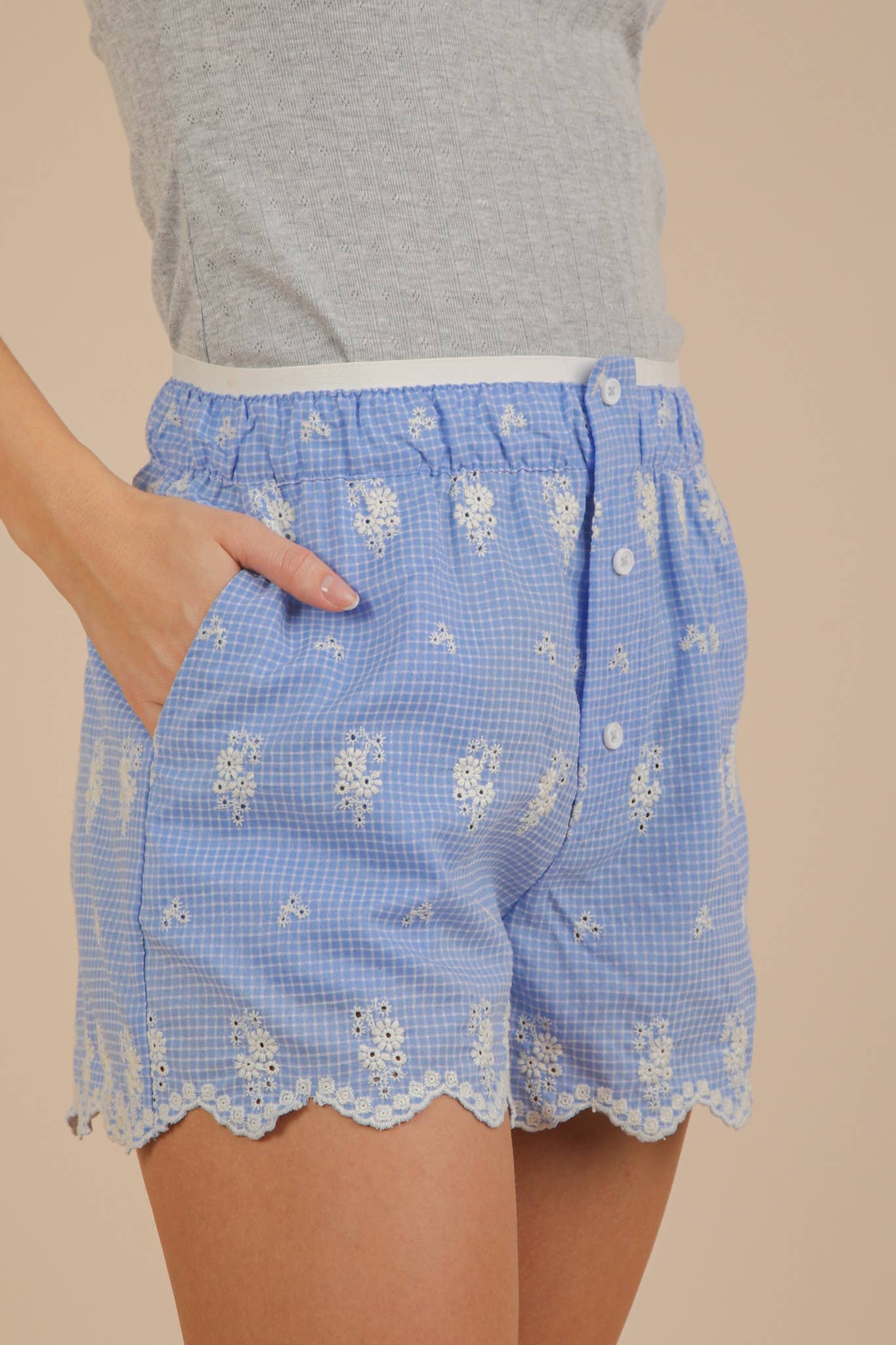 Embroidered Cotton Shorts