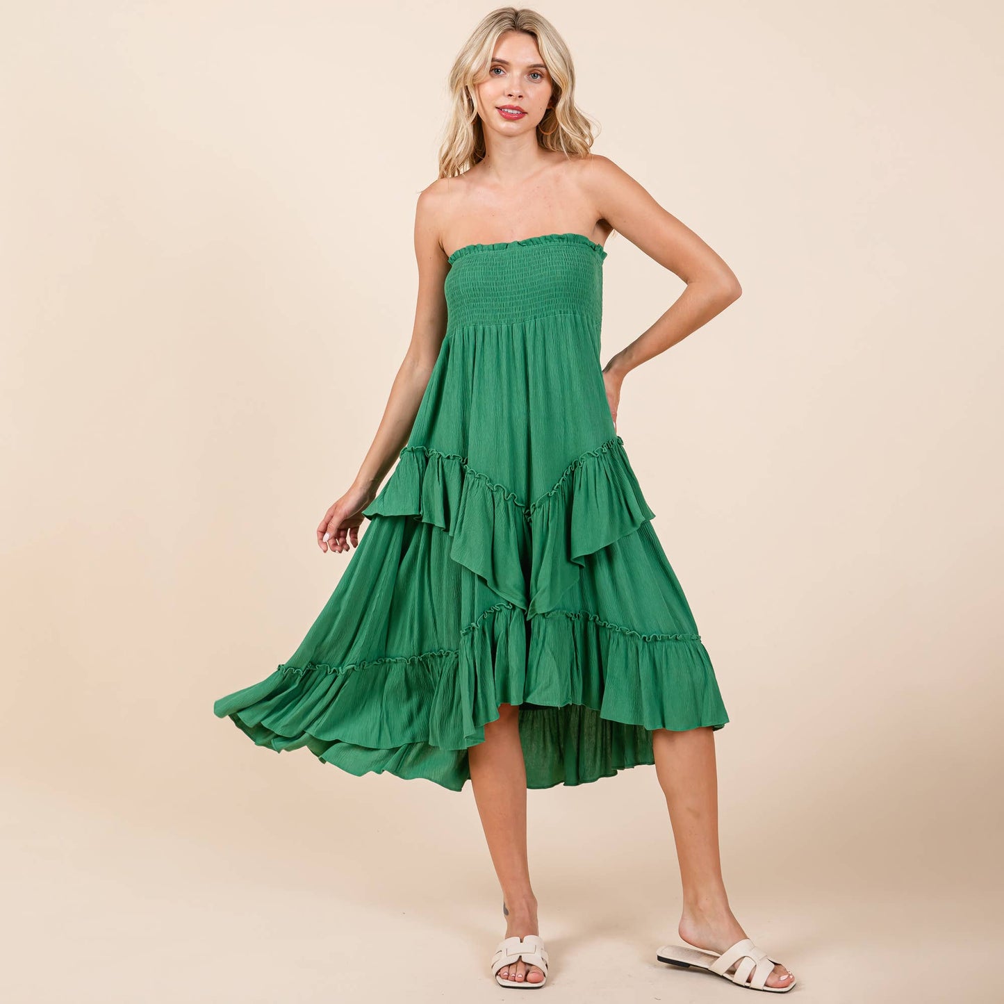 Asymetrical Ruffle Hem Convertible Skirt Dress