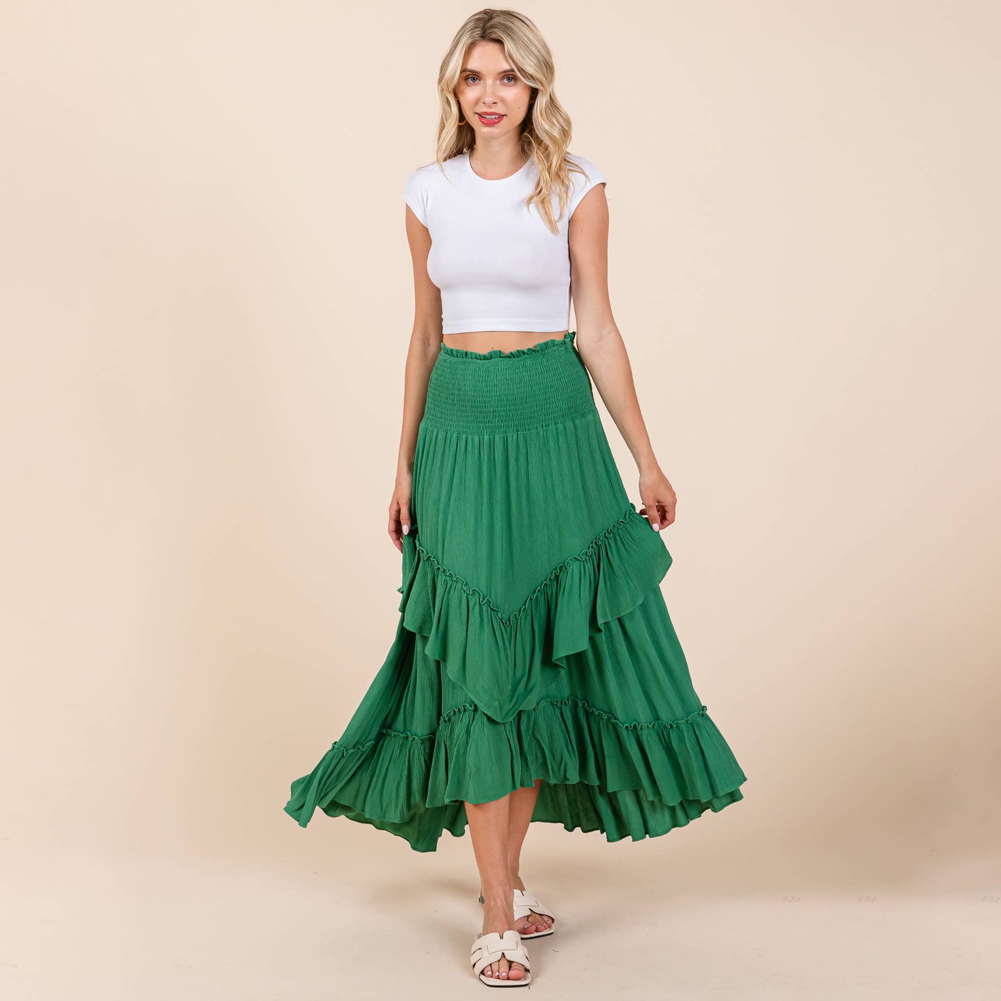 Asymetrical Ruffle Hem Convertible Skirt Dress